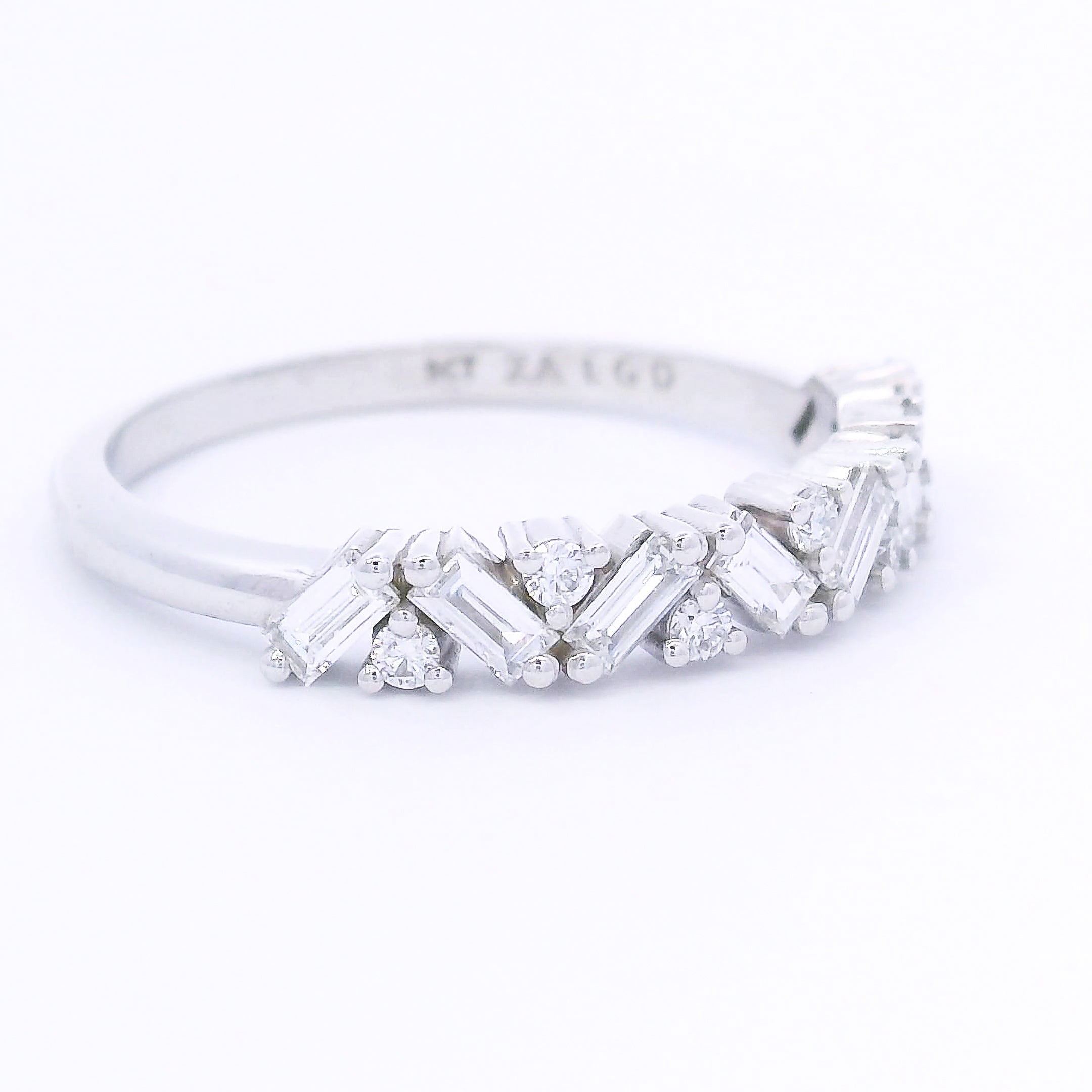 9k White Gold Baguette Lab-Grown Diamond  Eternity Ring