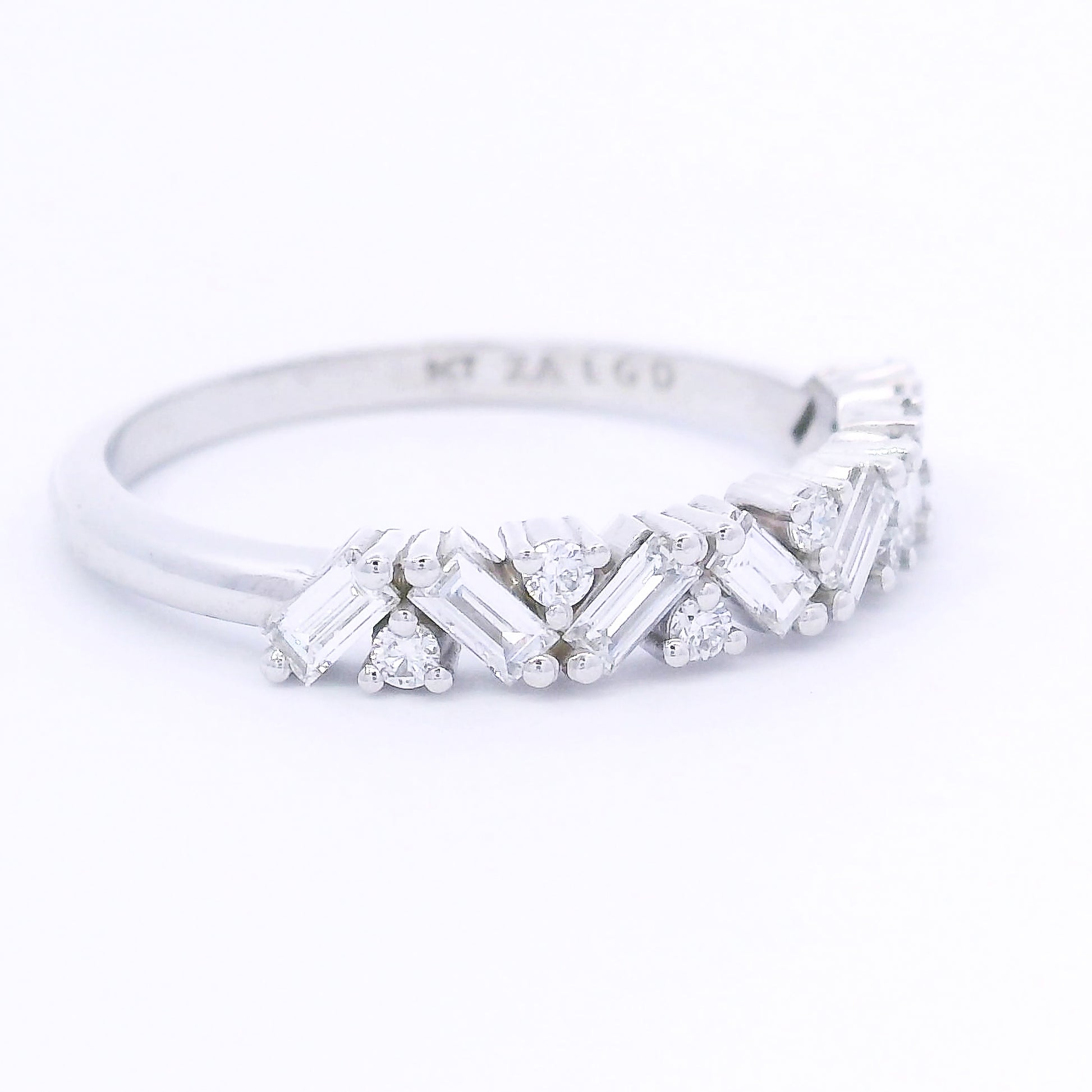 9k White Gold Baguette Lab-Grown Diamond  Eternity Ring