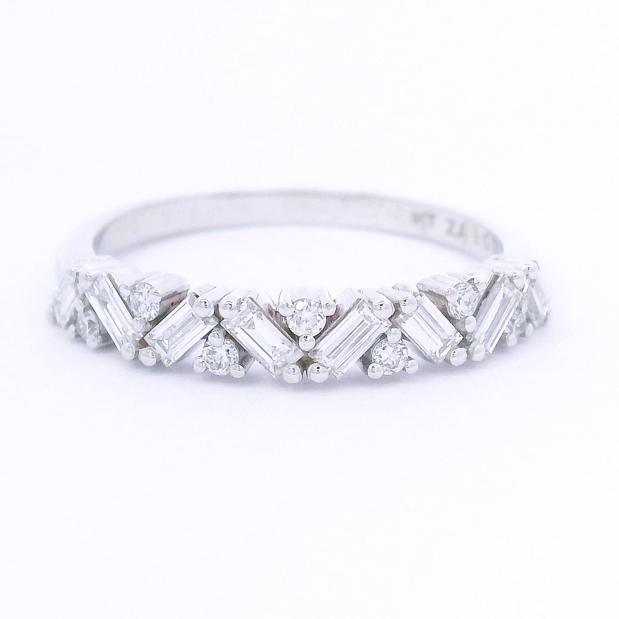 9k White Gold Baguette Lab-Grown Diamond  Eternity Ring