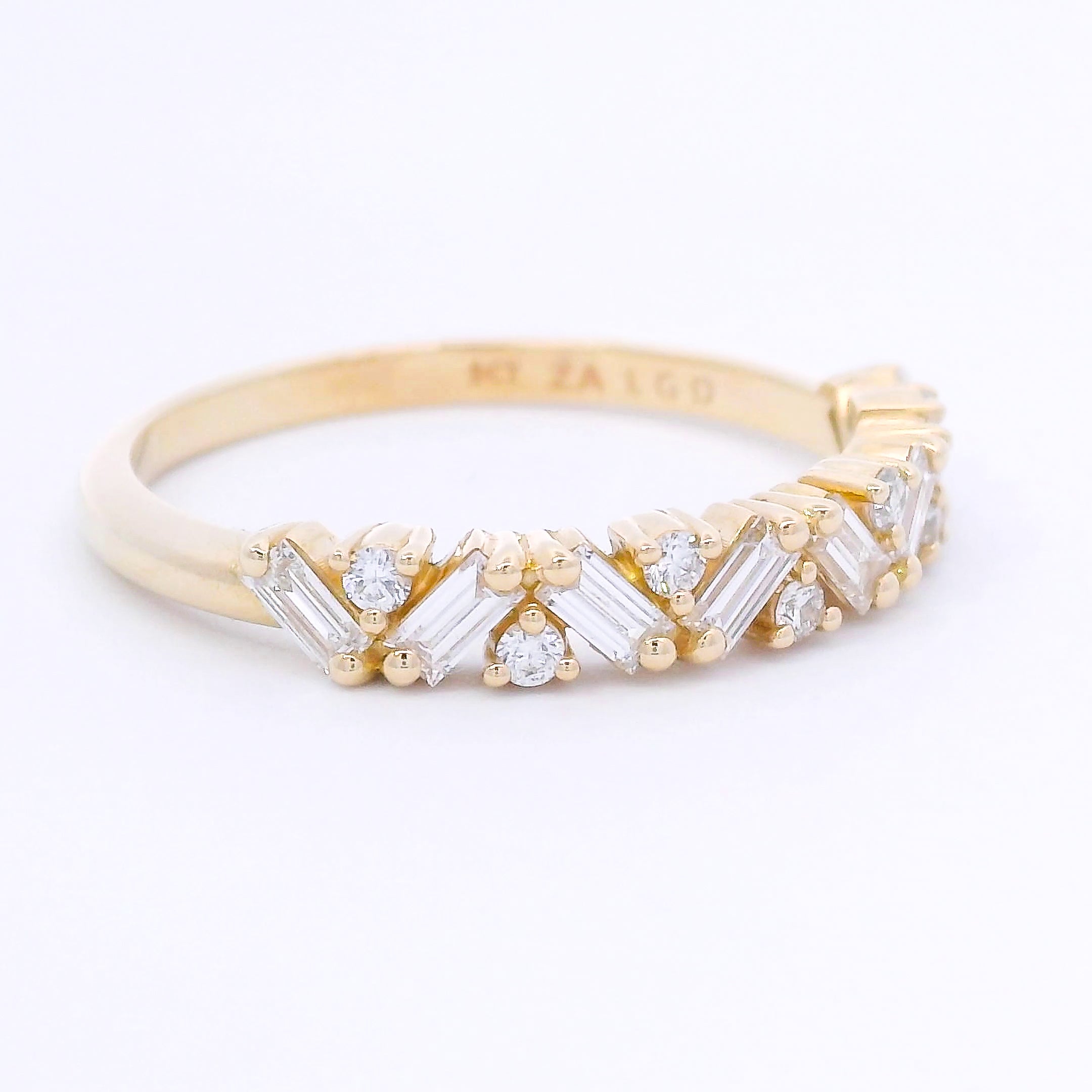 9k Yellow Gold Baguette Lab-Grown Diamond Eternity Ring