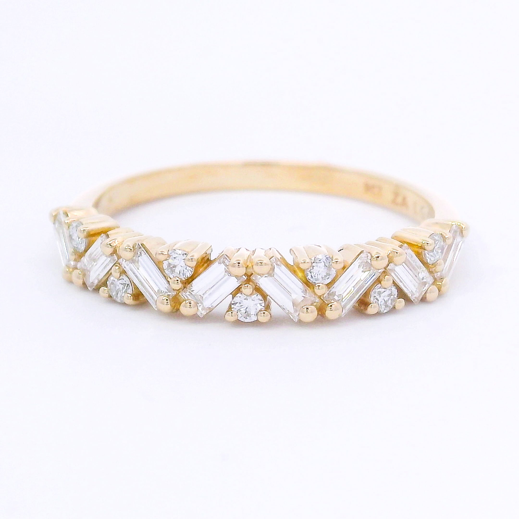 9k Yellow Gold Baguette Lab-Grown Diamond Eternity Ring