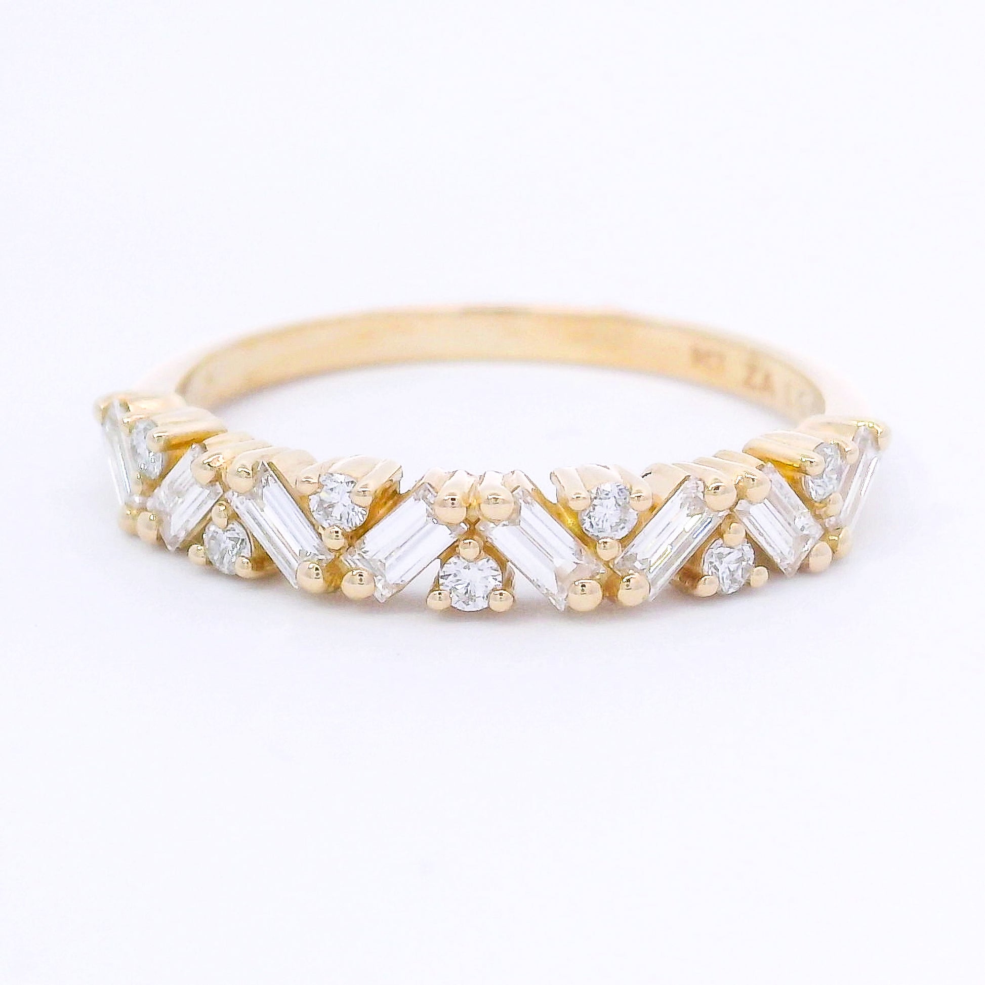 9k Yellow Gold Baguette Lab-Grown Diamond Eternity Ring
