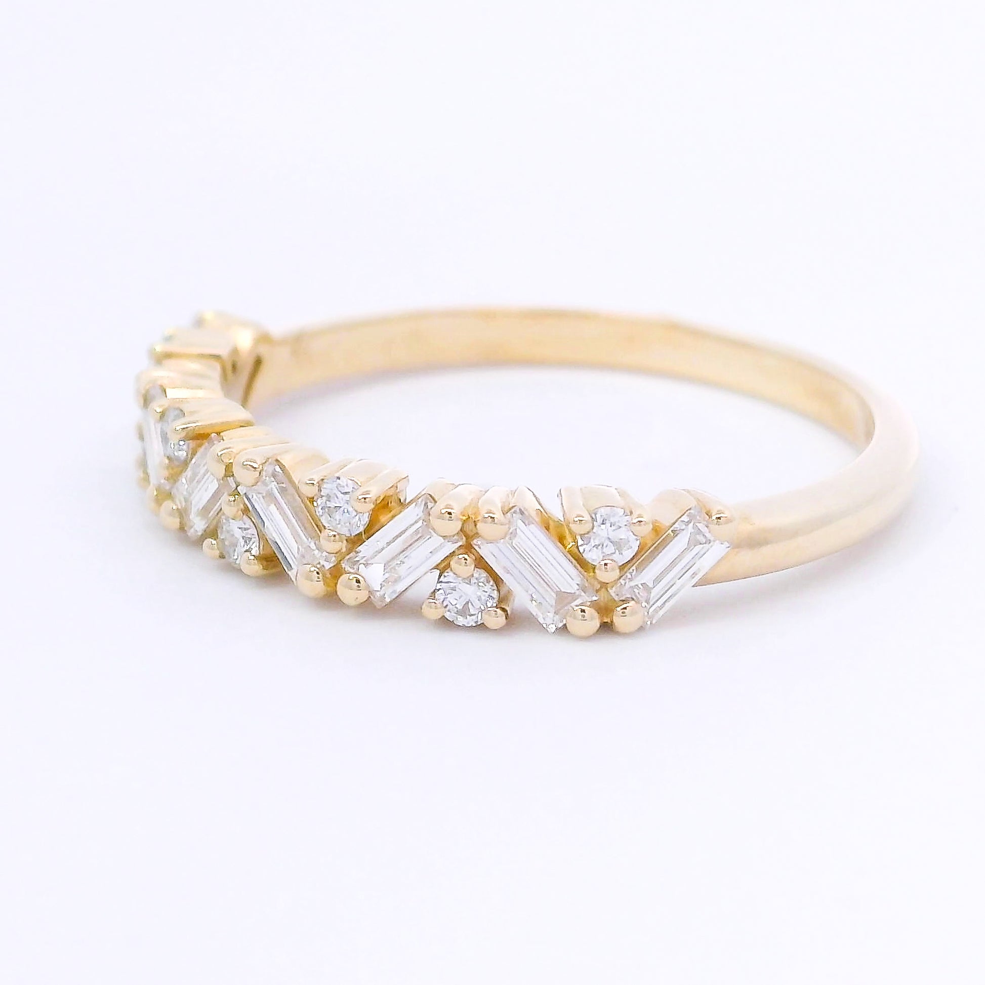 9k Yellow Gold Baguette Lab-Grown Diamond Eternity Ring