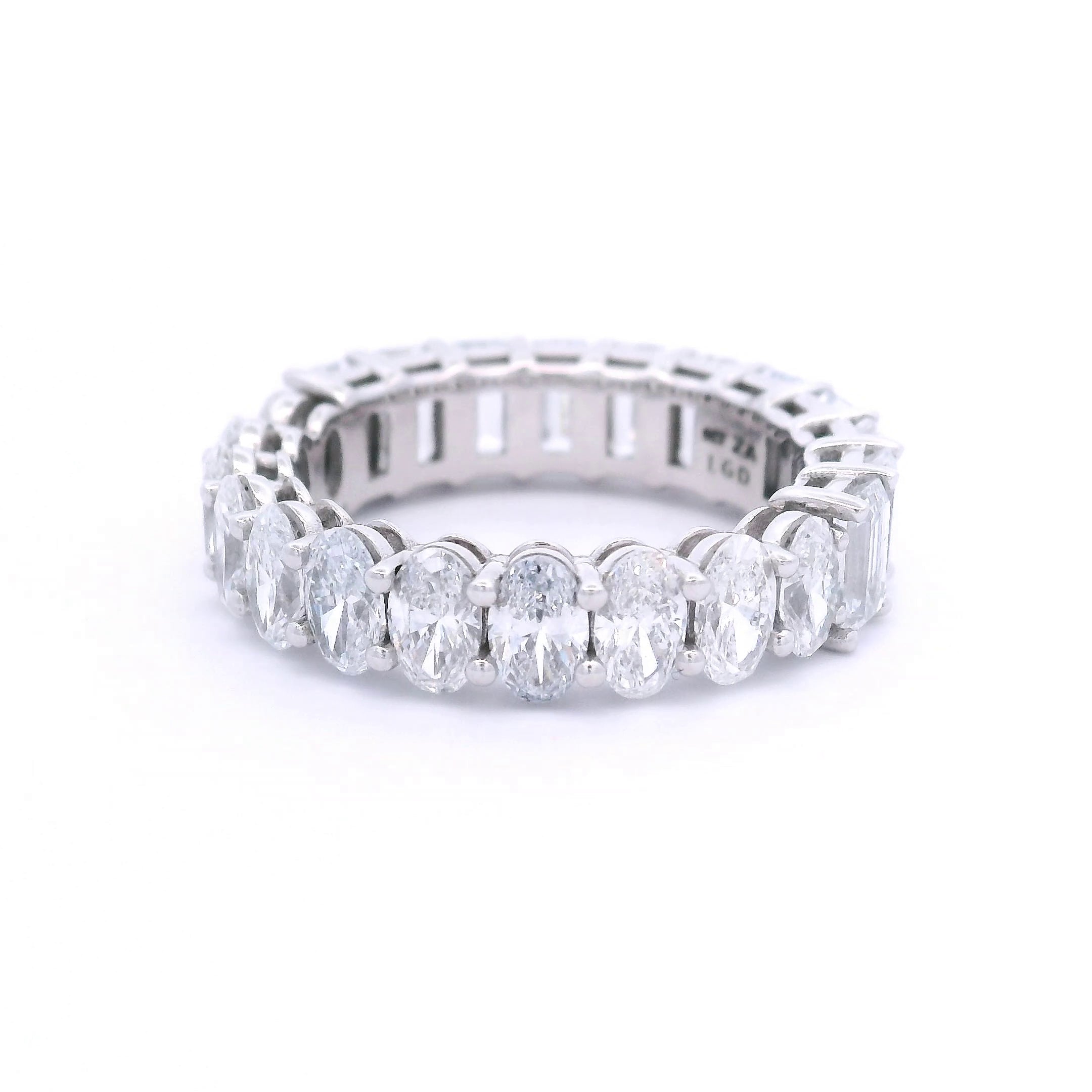 9k White Gold Half Half Lab-Grown Diamond Full Eternity Ring