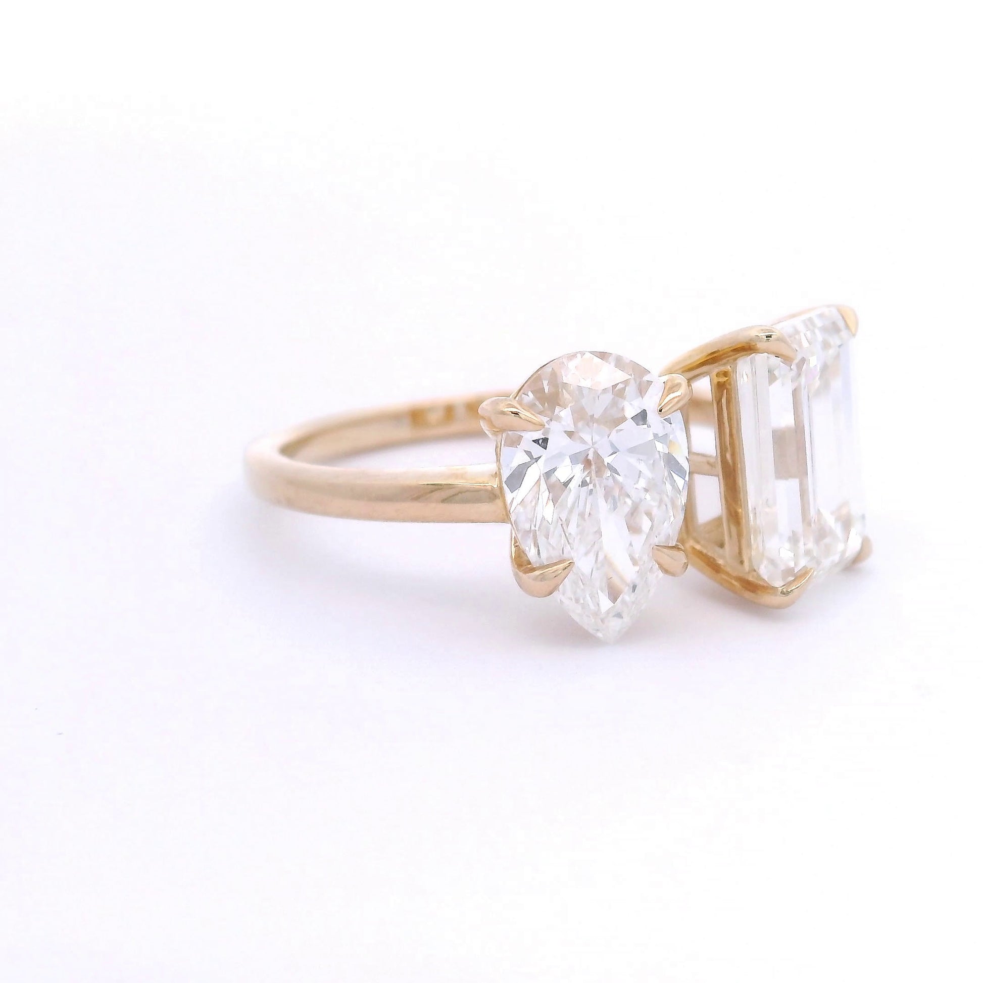 9k Yellow Gold Toi Et Moi Lab-Grown Diamond Ring