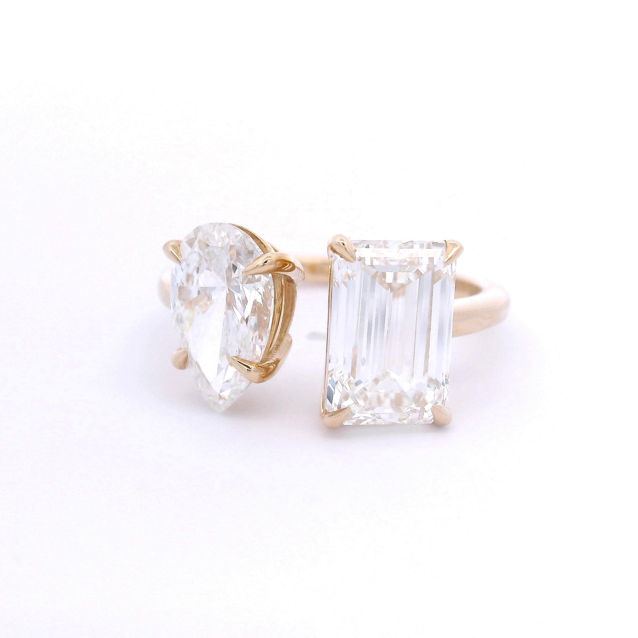 9k Yellow Gold Toi Et Moi Lab-Grown Diamond Ring