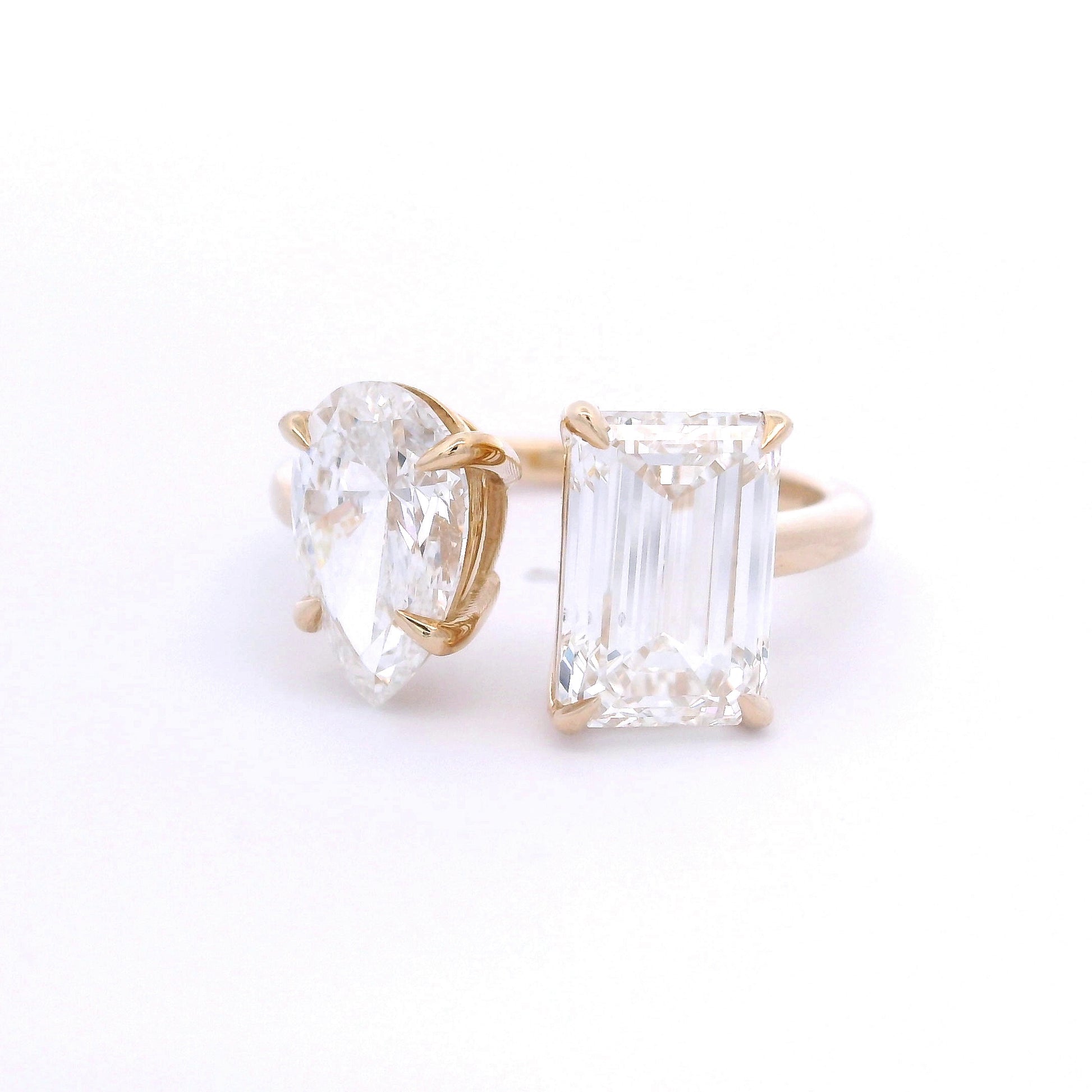 9k Yellow Gold Toi Et Moi Lab-Grown Diamond Ring