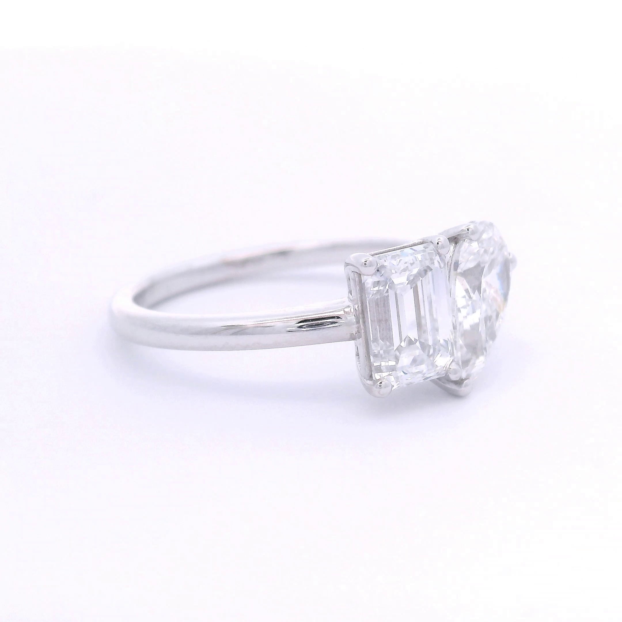 9k White Gold Toi Et Moi Lab-Grown Diamond Ring