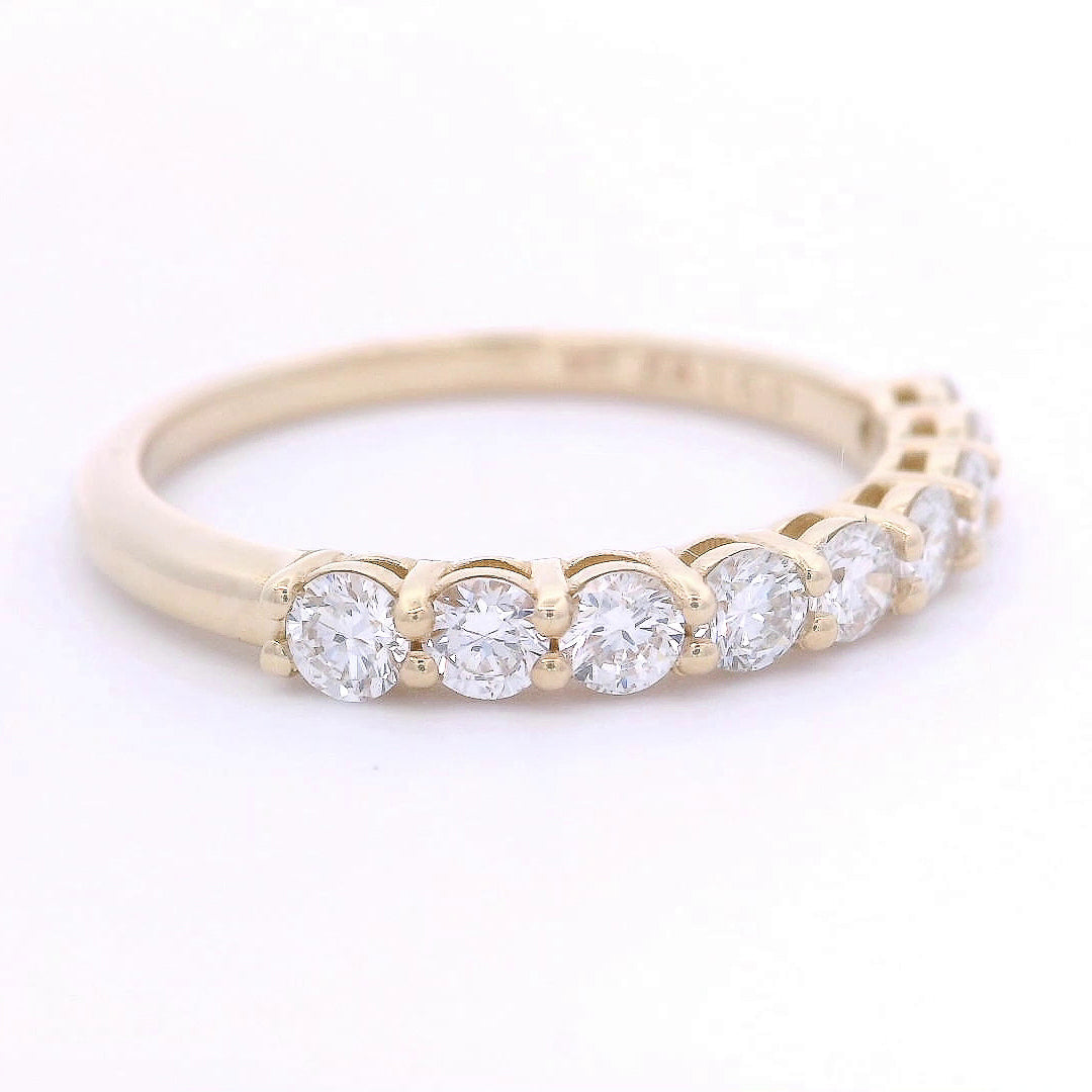 9k Yellow Gold 0.60ct Lab-Grown Diamond Half Eternity Ring