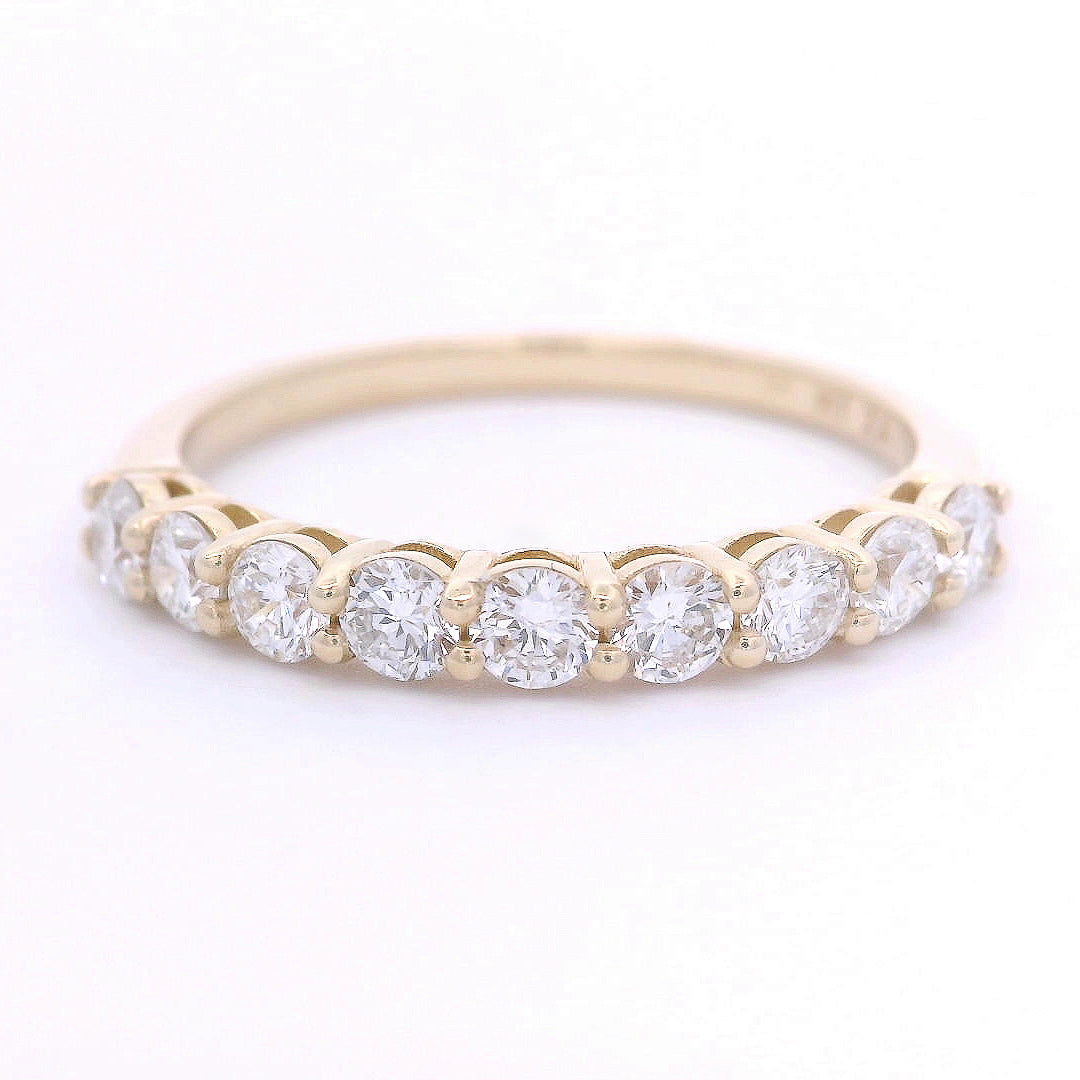 9k Yellow Gold 0.60ct Lab-Grown Diamond Half Eternity Ring
