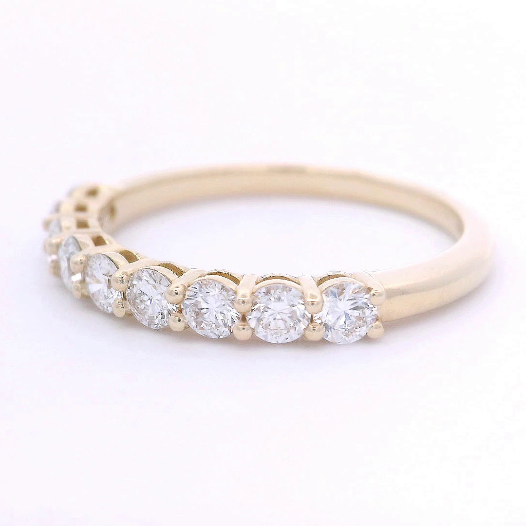 9k Yellow Gold 0.60ct Lab-Grown Diamond Half Eternity Ring