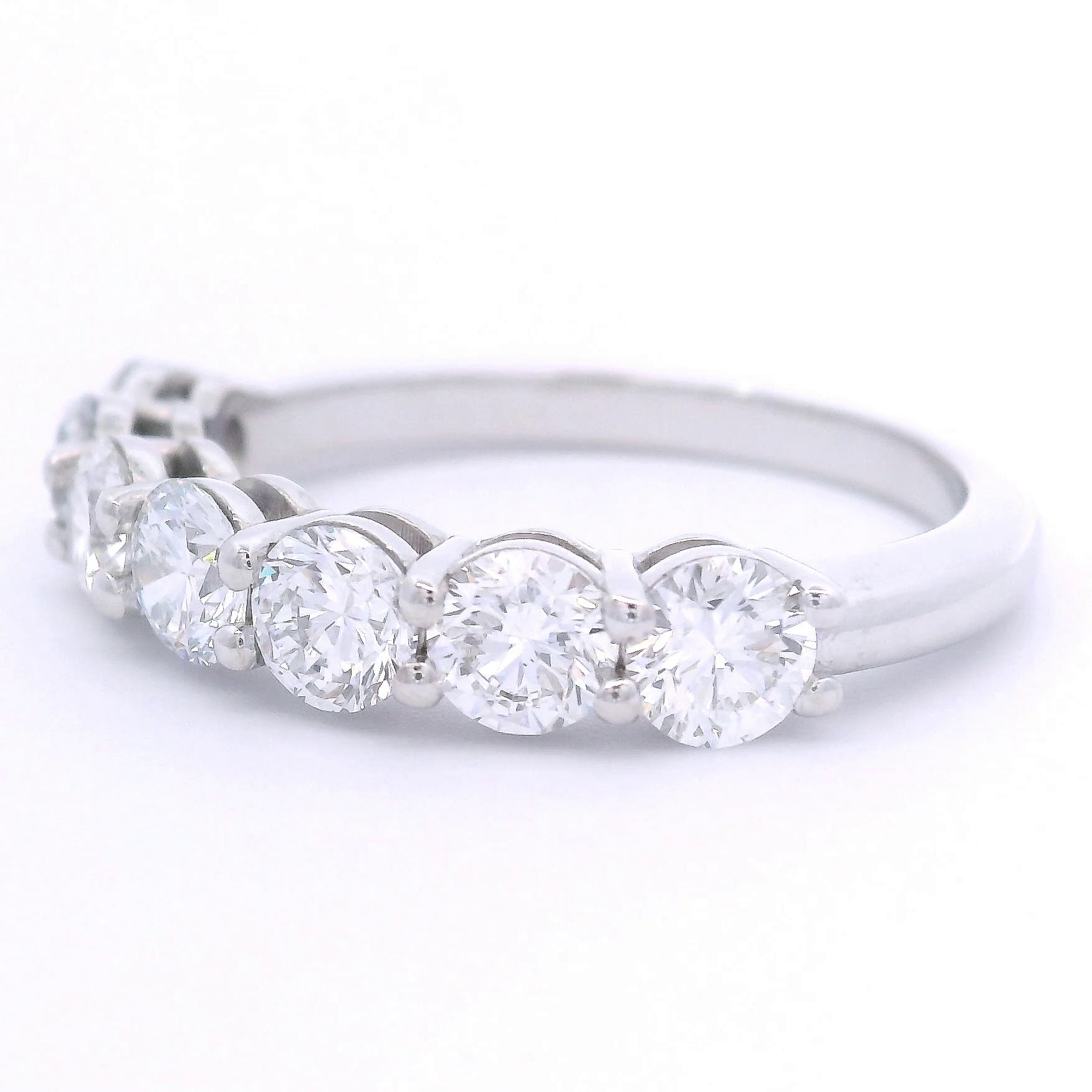 9k White Gold 1.5ct Lab-Grown Diamond Half Eternity Ring