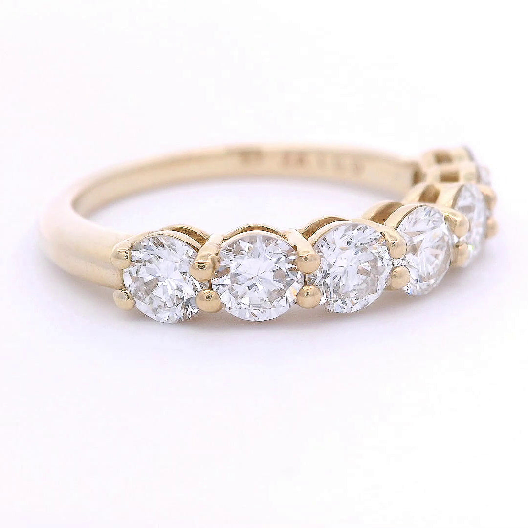 9k Yellow Gold 1.5ct Lab-Grown Diamond Half Eternity Ring
