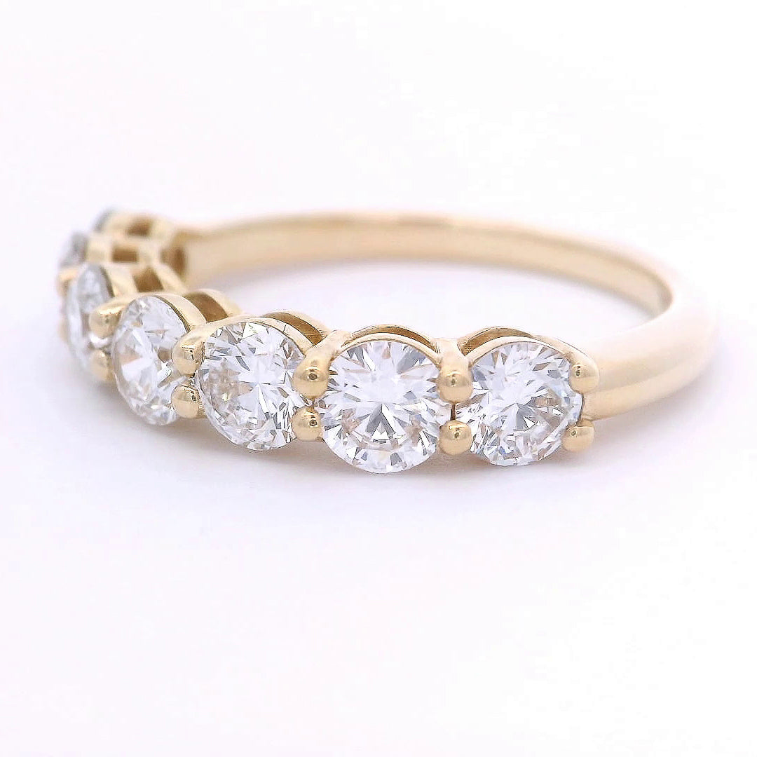 9k Yellow Gold 1.5ct Lab-Grown Diamond Half Eternity Ring