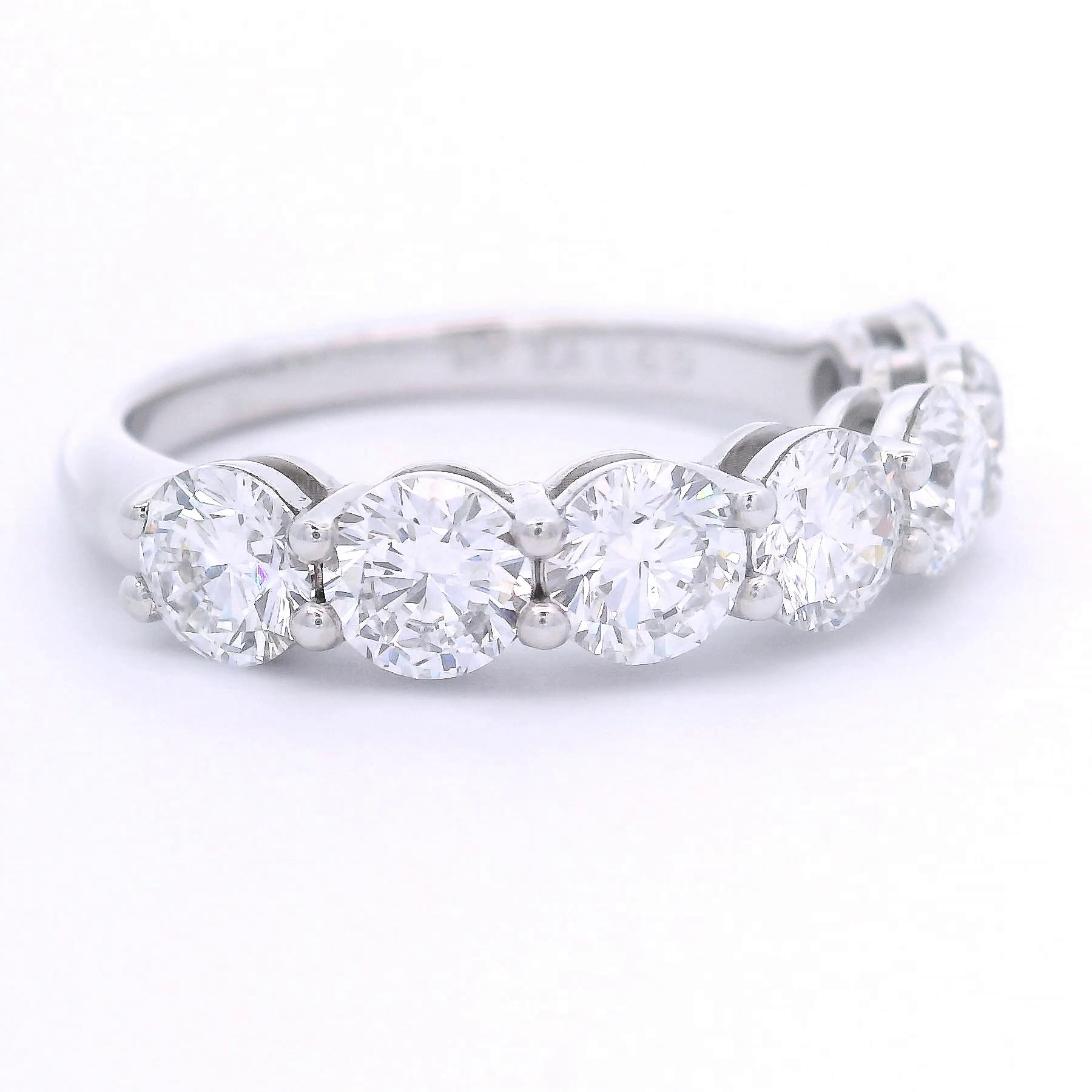 9k White Gold 2ct Lab-Grown Diamond Half Eternity Ring
