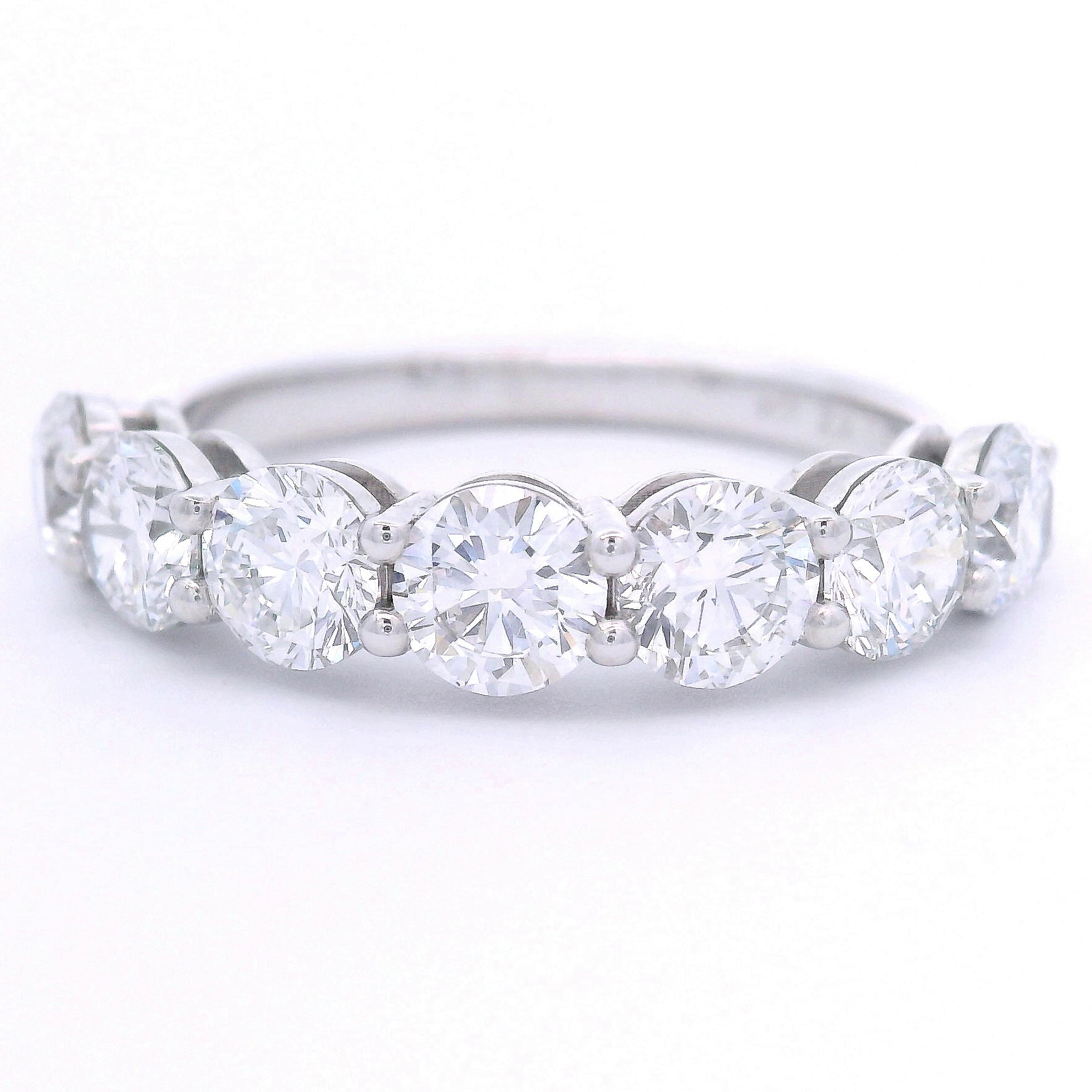 9k White Gold 2ct Lab-Grown Diamond Half Eternity Ring