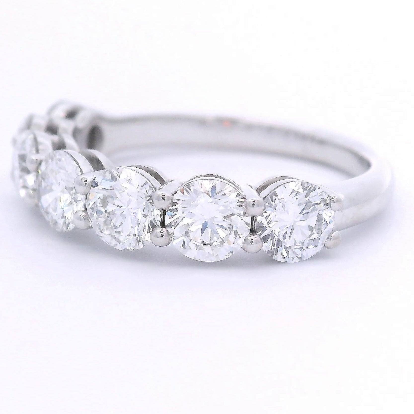 9k White Gold 2ct Lab-Grown Diamond Half Eternity Ring