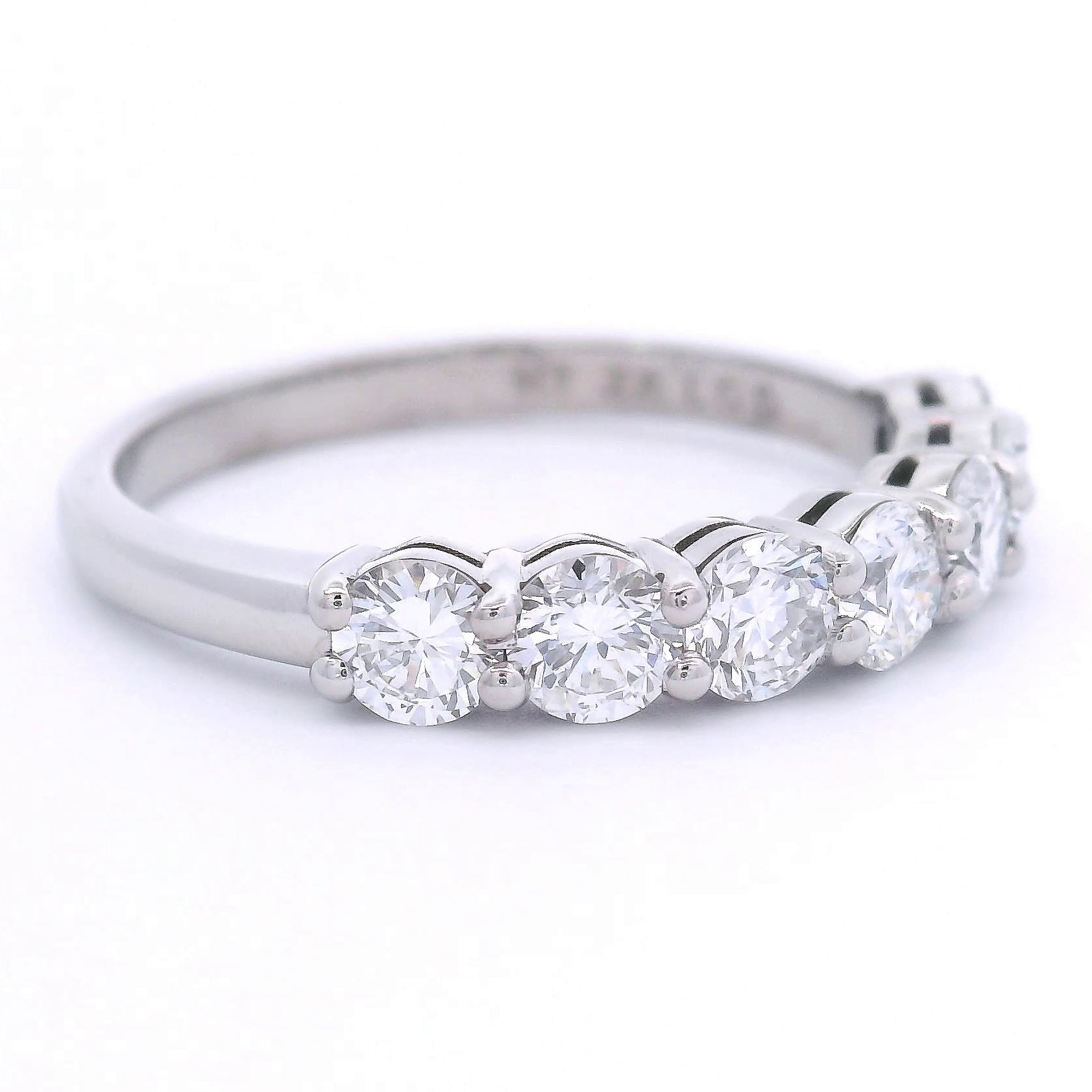 9k White Gold 1ct Lab-Grown Diamond Half Eternity Ring