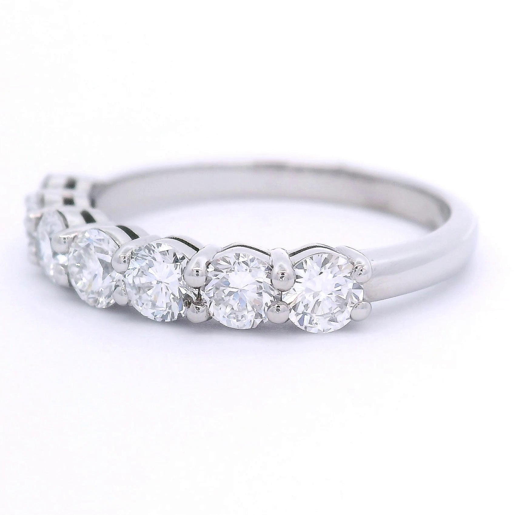 9k White Gold 1ct Lab-Grown Diamond Half Eternity Ring
