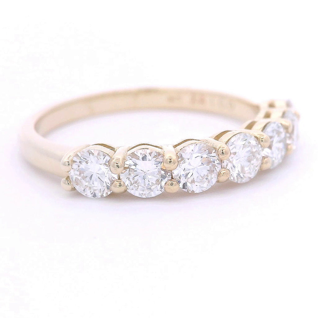 9k Yellow Gold 1ct Lab-Grown Diamond Half Eternity Ring