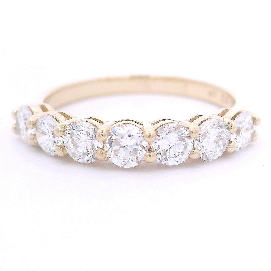 9k Yellow Gold 1ct Lab-Grown Diamond Half Eternity Ring