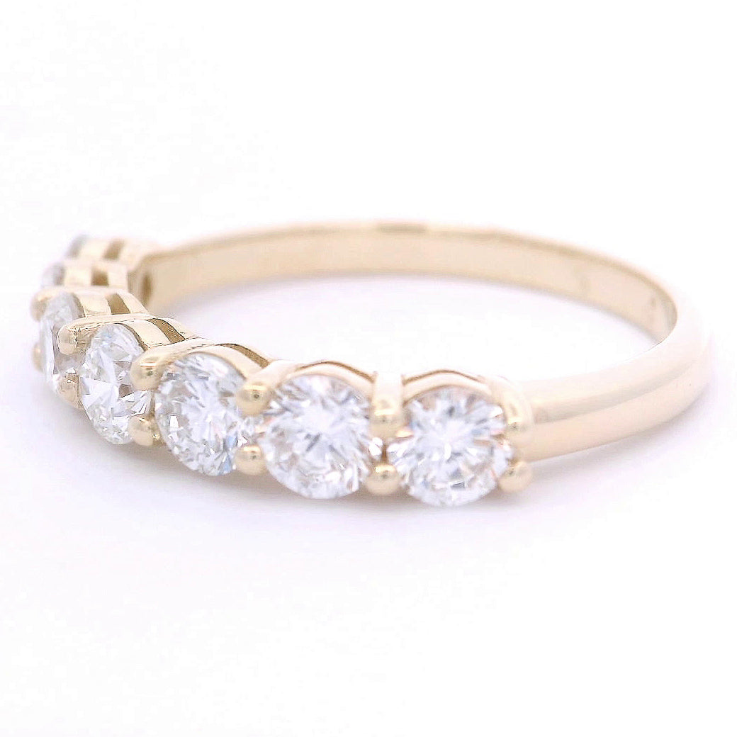 9k Yellow Gold 1ct Lab-Grown Diamond Half Eternity Ring