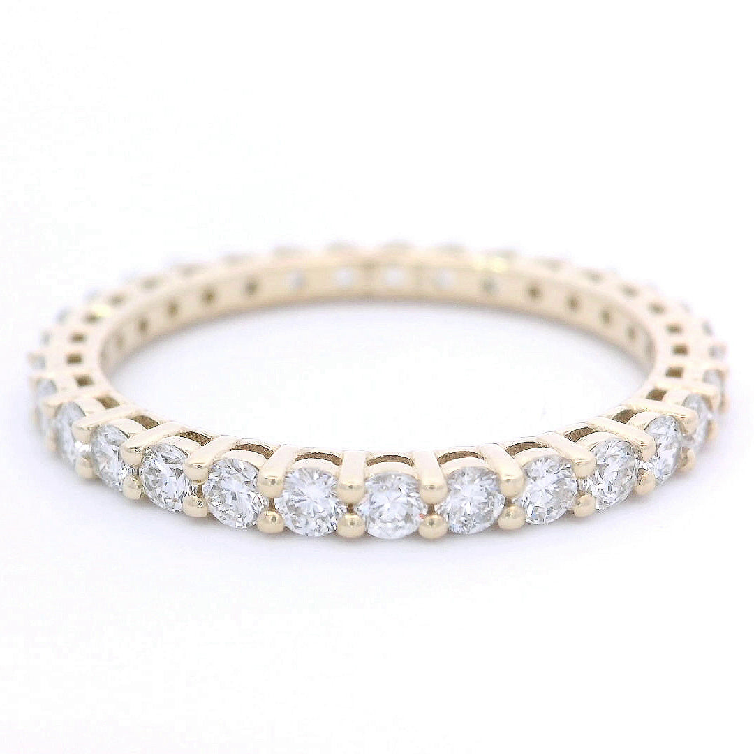 9k Yellow Gold 0.95ct Lab-Grown Diamond Full Eternity Ring