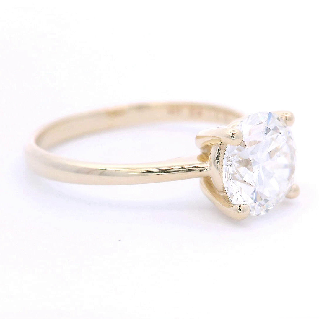 9k Yellow Gold 1.5ct Round Brilliant Lab-Grown Diamond Solitaire Ring