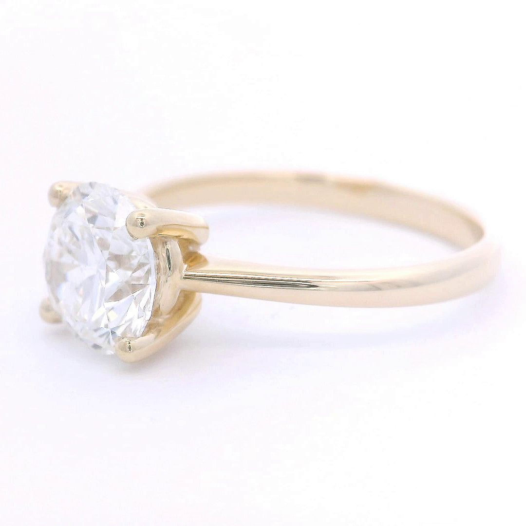 9k Yellow Gold 1.5ct Round Brilliant Lab-Grown Diamond Solitaire Ring