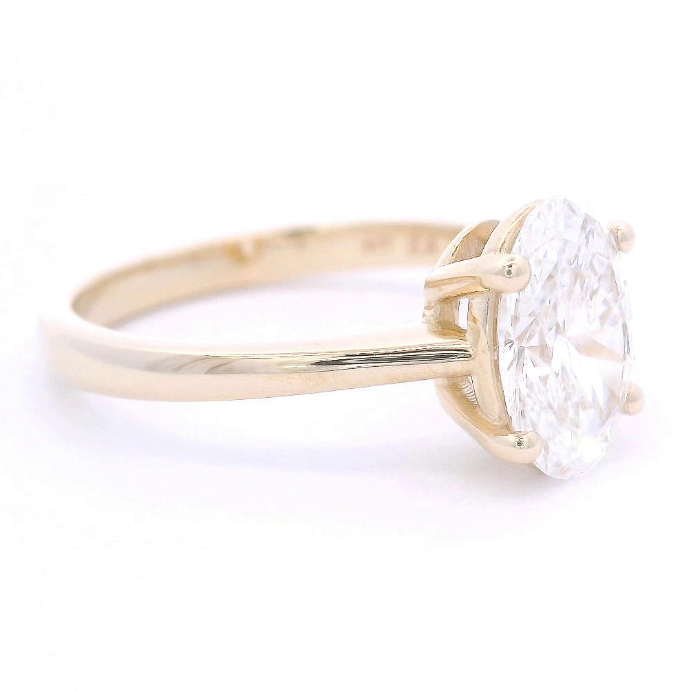 9k Yellow Gold 1.5ct Oval Lab-Grown Diamond Solitaire Ring