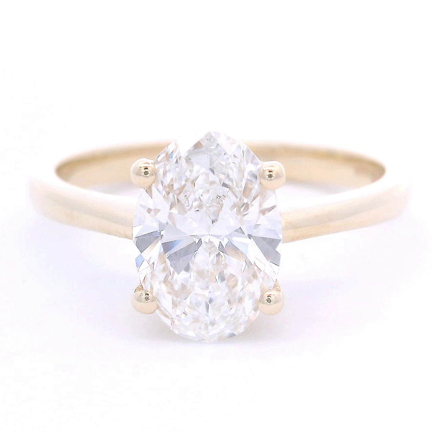 9k Yellow Gold 1.5ct Oval Lab-Grown Diamond Solitaire Ring