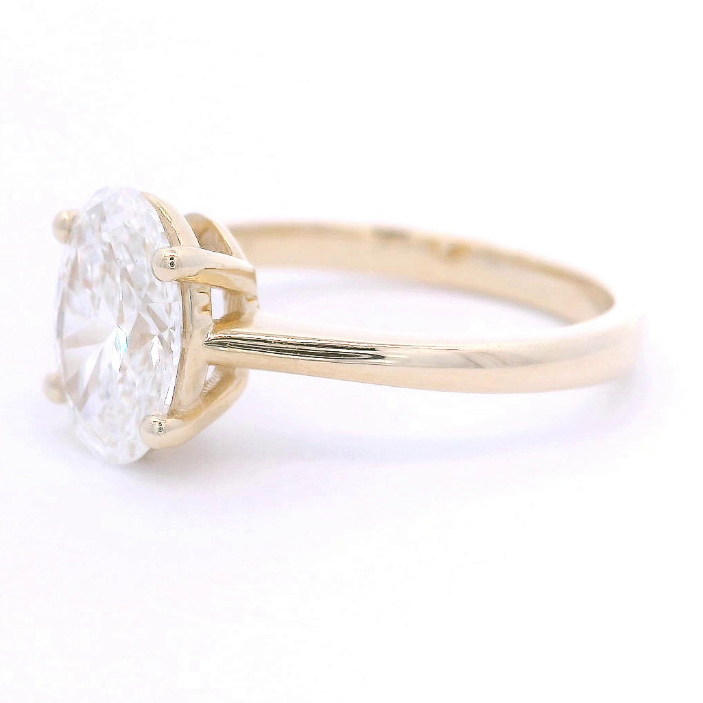 9k Yellow Gold 1.5ct Oval Lab-Grown Diamond Solitaire Ring