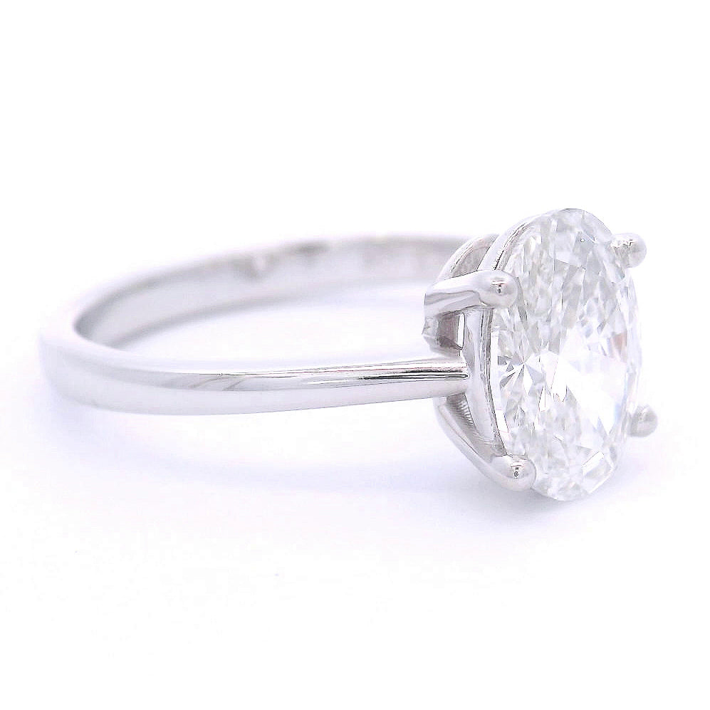 9k White Gold 1.5ct Oval Lab-Grown Diamond Solitaire Ring