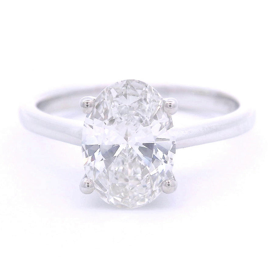9k White Gold 1.5ct Oval Lab-Grown Diamond Solitaire Ring