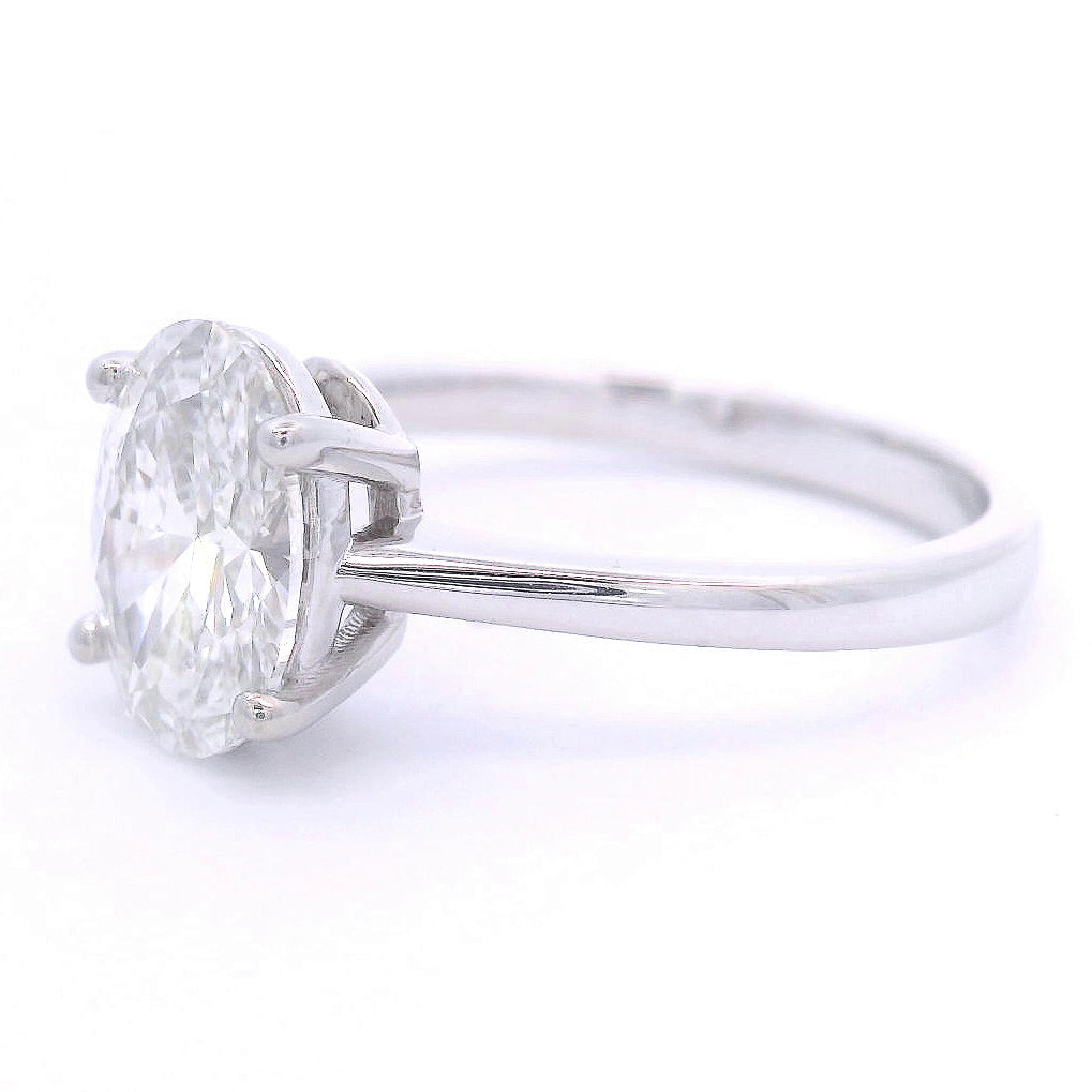 9k White Gold 1.5ct Oval Lab-Grown Diamond Solitaire Ring