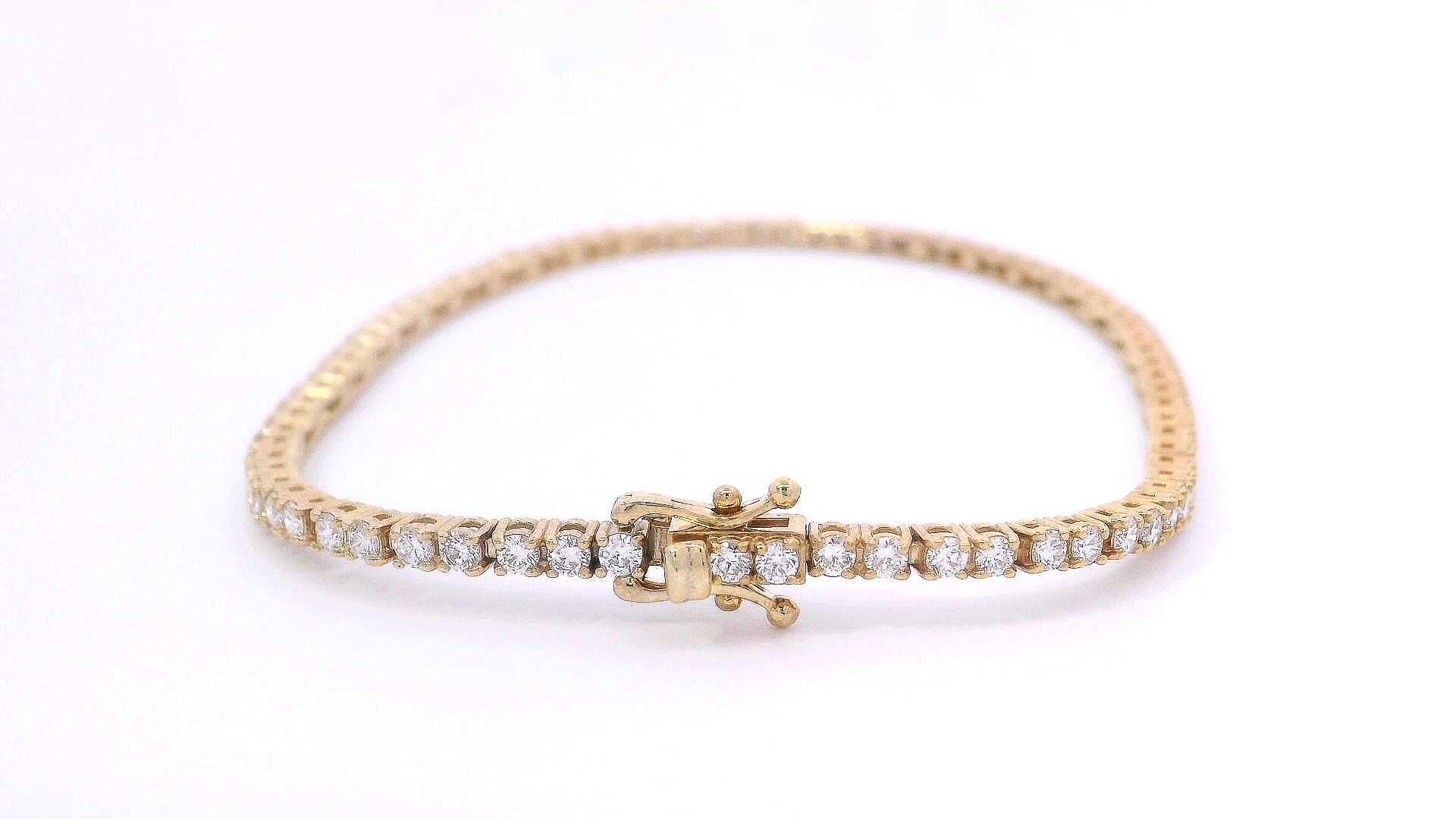 9k Yellow Gold 2ct Lab-Grown Diamond Tennis Bracelet