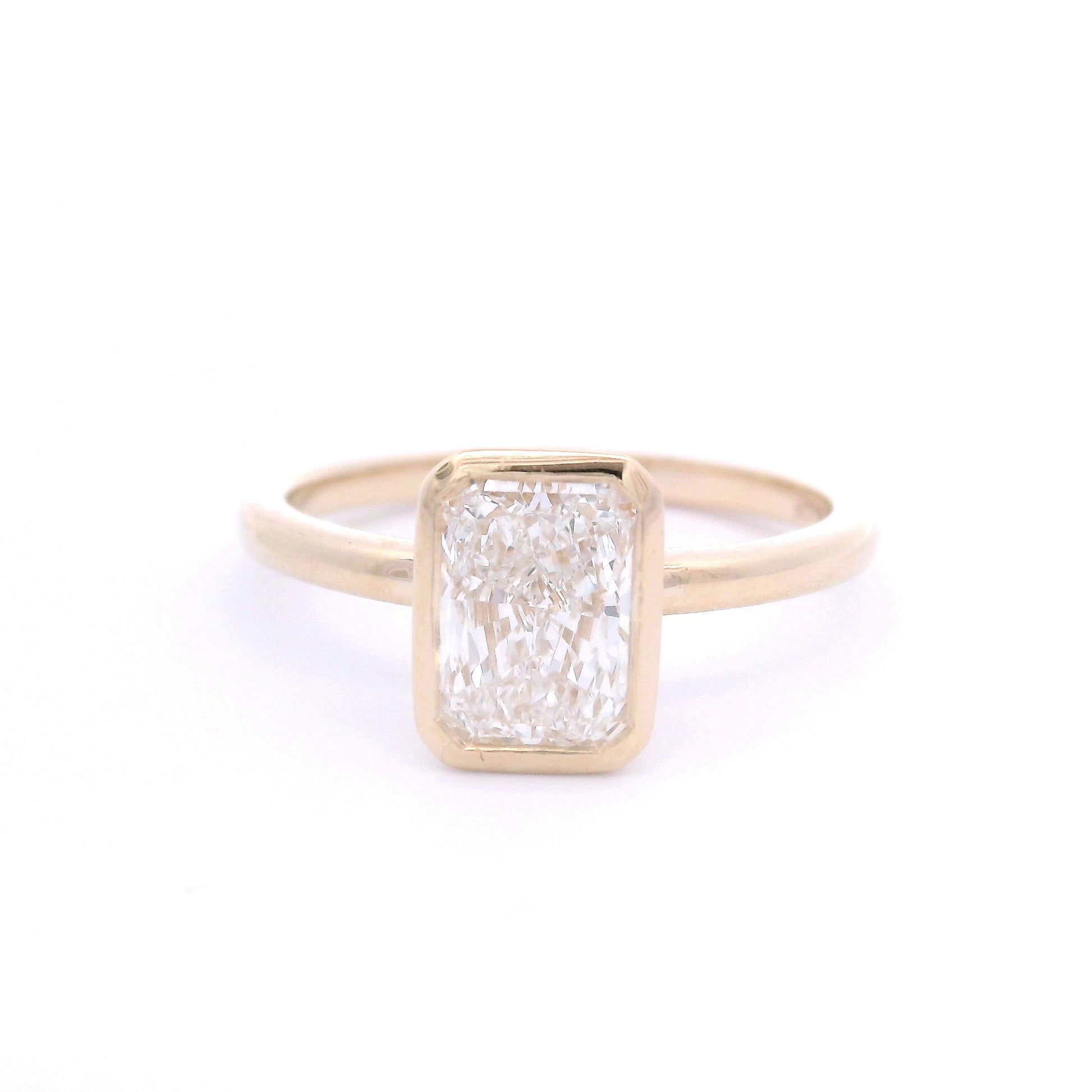9k Yellow Gold 1.2ct Long Radiant Lab-Grown Diamond Solitaire Ring