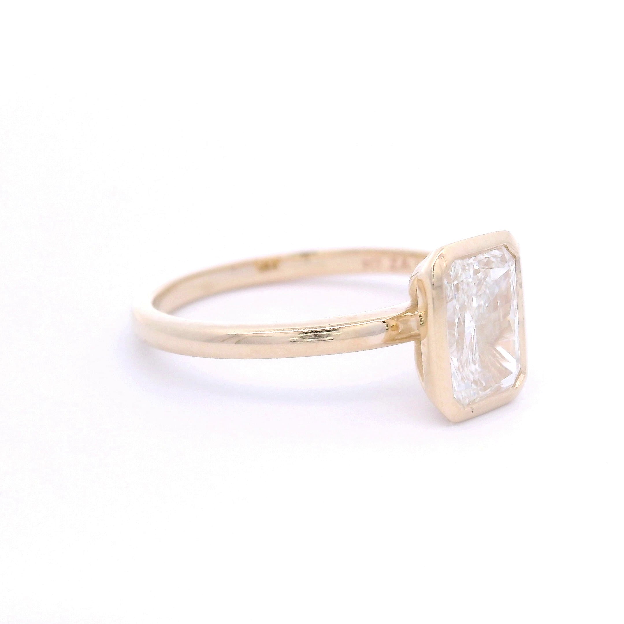 9k Yellow Gold 1.2ct Long Radiant Lab-Grown Diamond Solitaire Ring