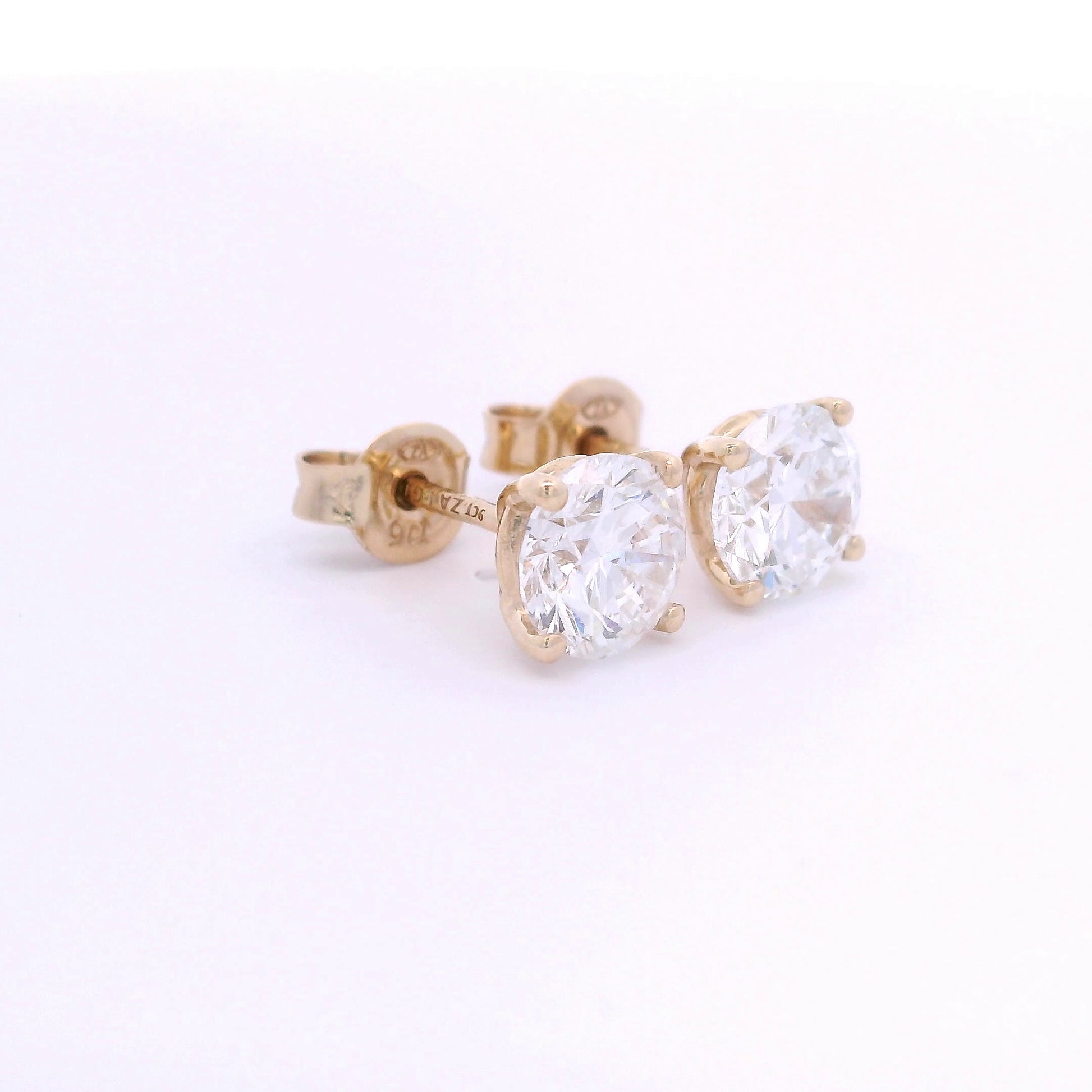 9k Yellow Gold 2ct Lab-Grown Diamond Studs