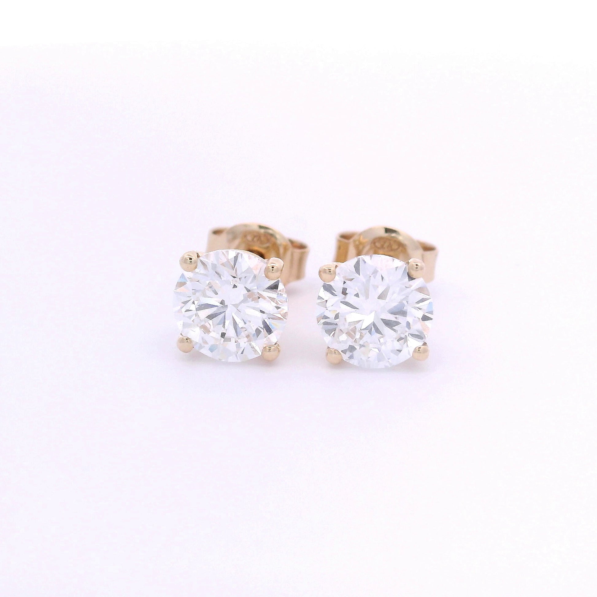 9k Yellow Gold 2ct Lab-Grown Diamond Studs