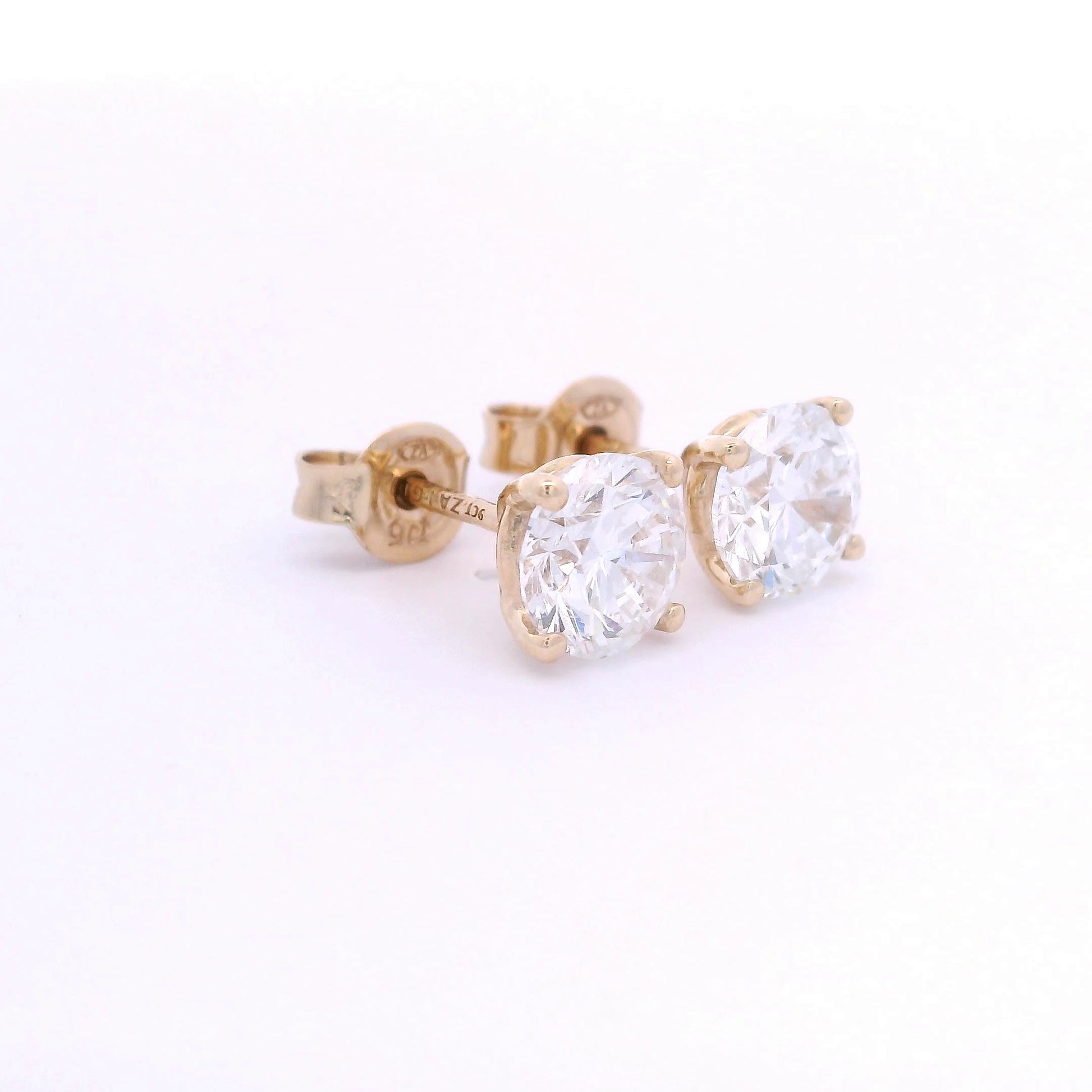 9k Yellow Gold 2ct Lab-Grown Diamond Studs