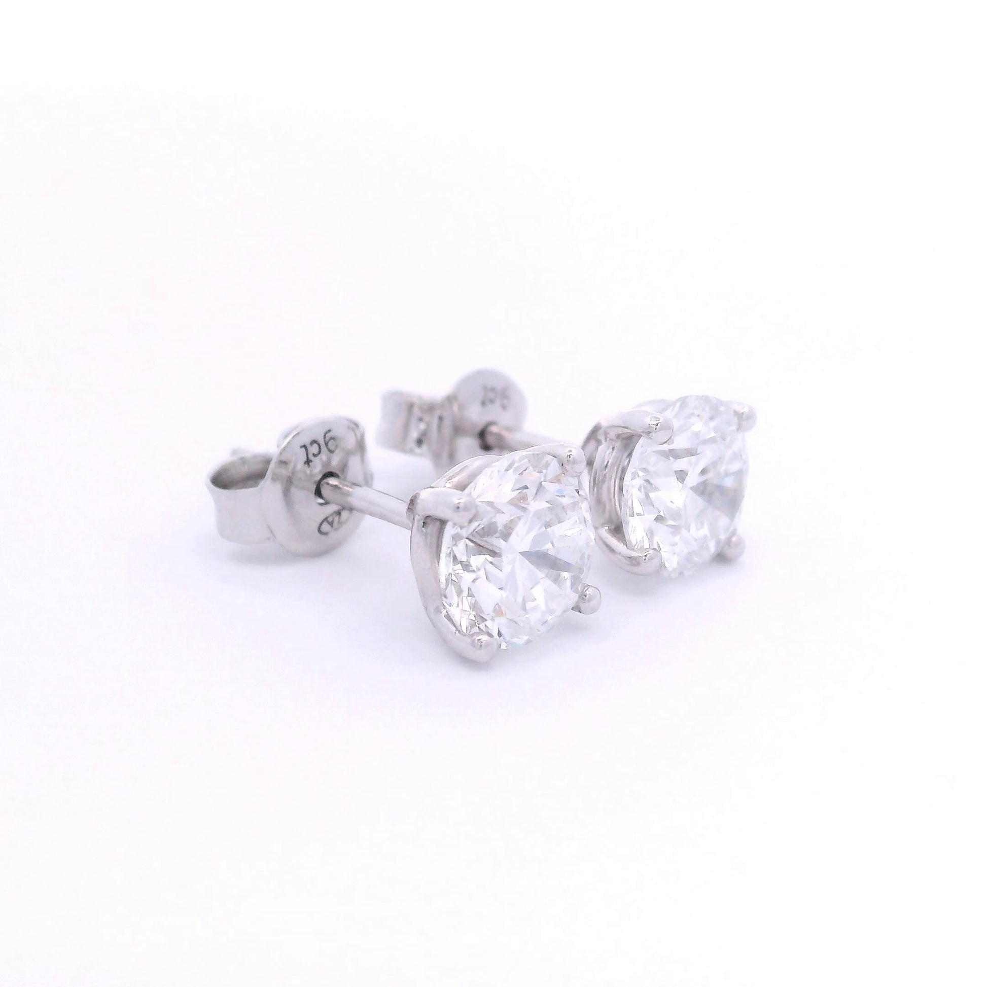 9k White Gold 2ct Lab-Grown Diamond Studs