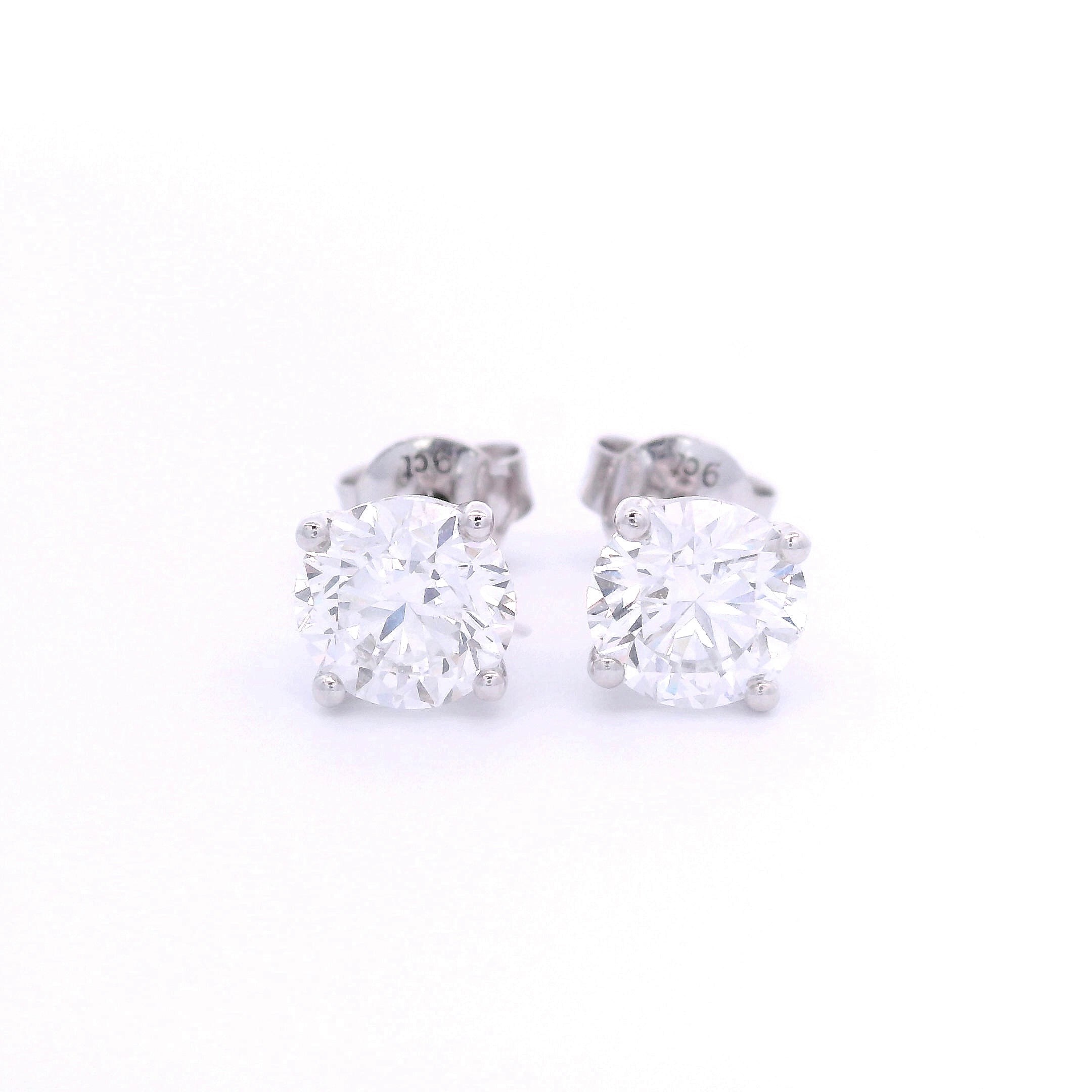 9k White Gold 2ct Lab-Grown Diamond Studs