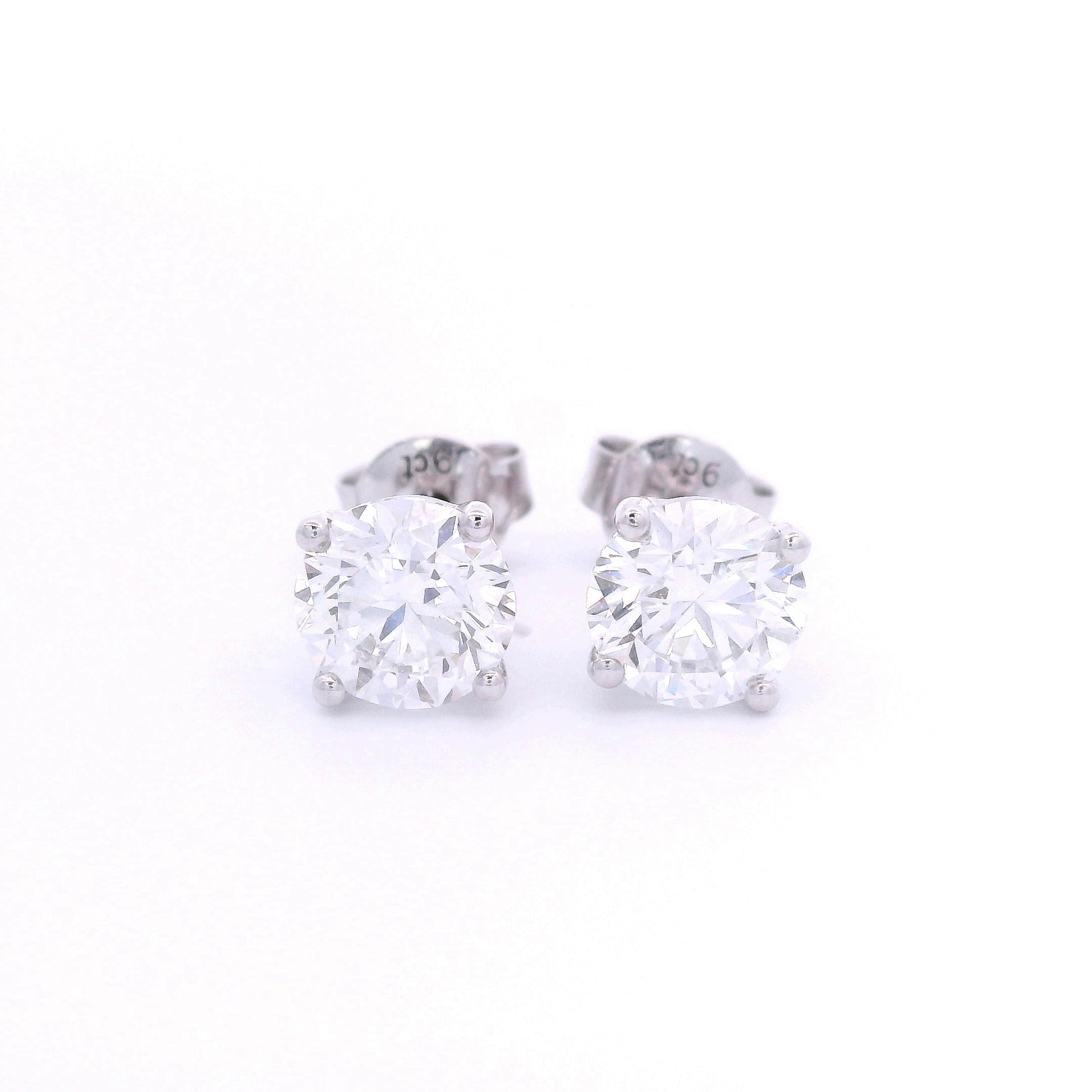 9k White Gold 2ct Lab-Grown Diamond Studs