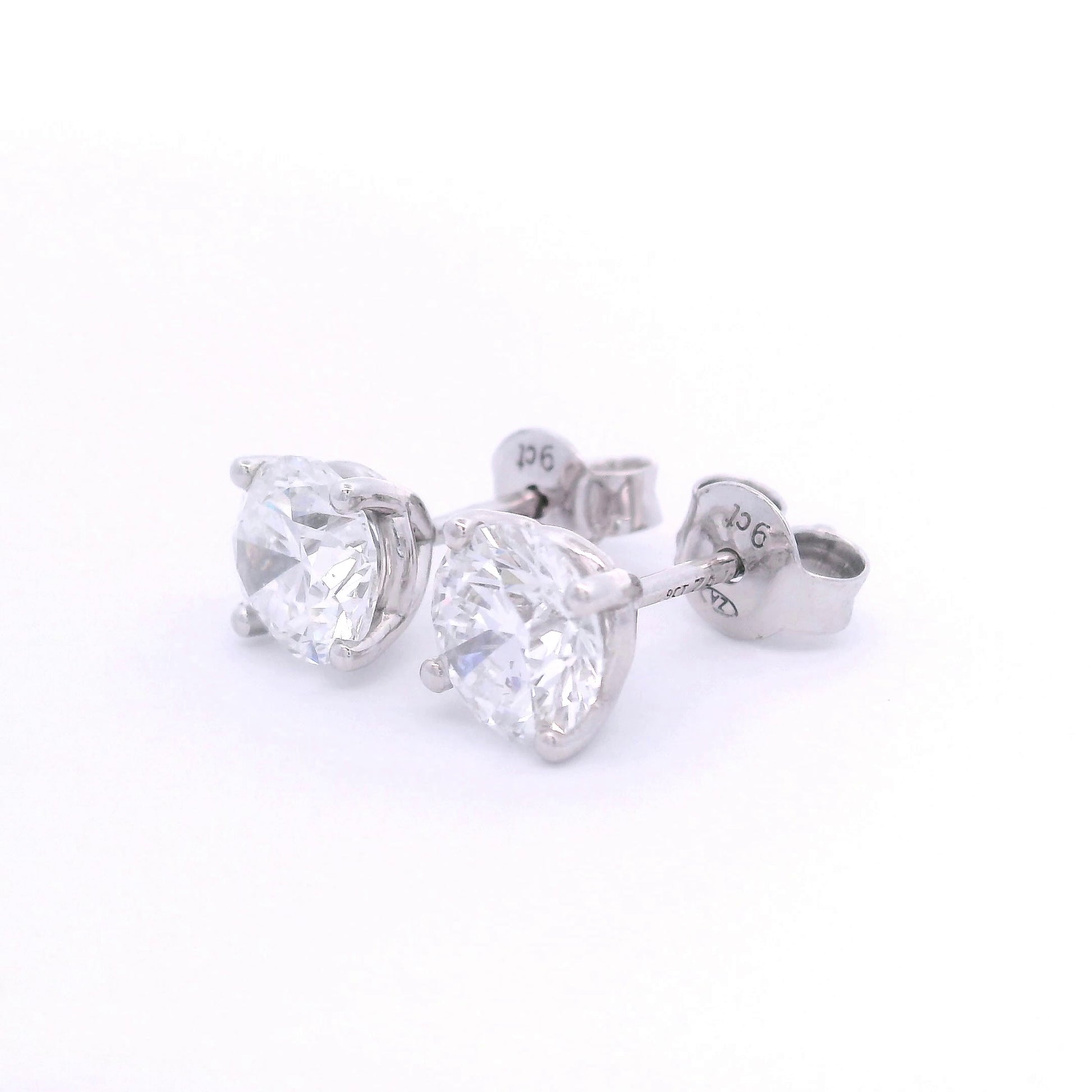 9k White Gold 2ct Lab-Grown Diamond Studs