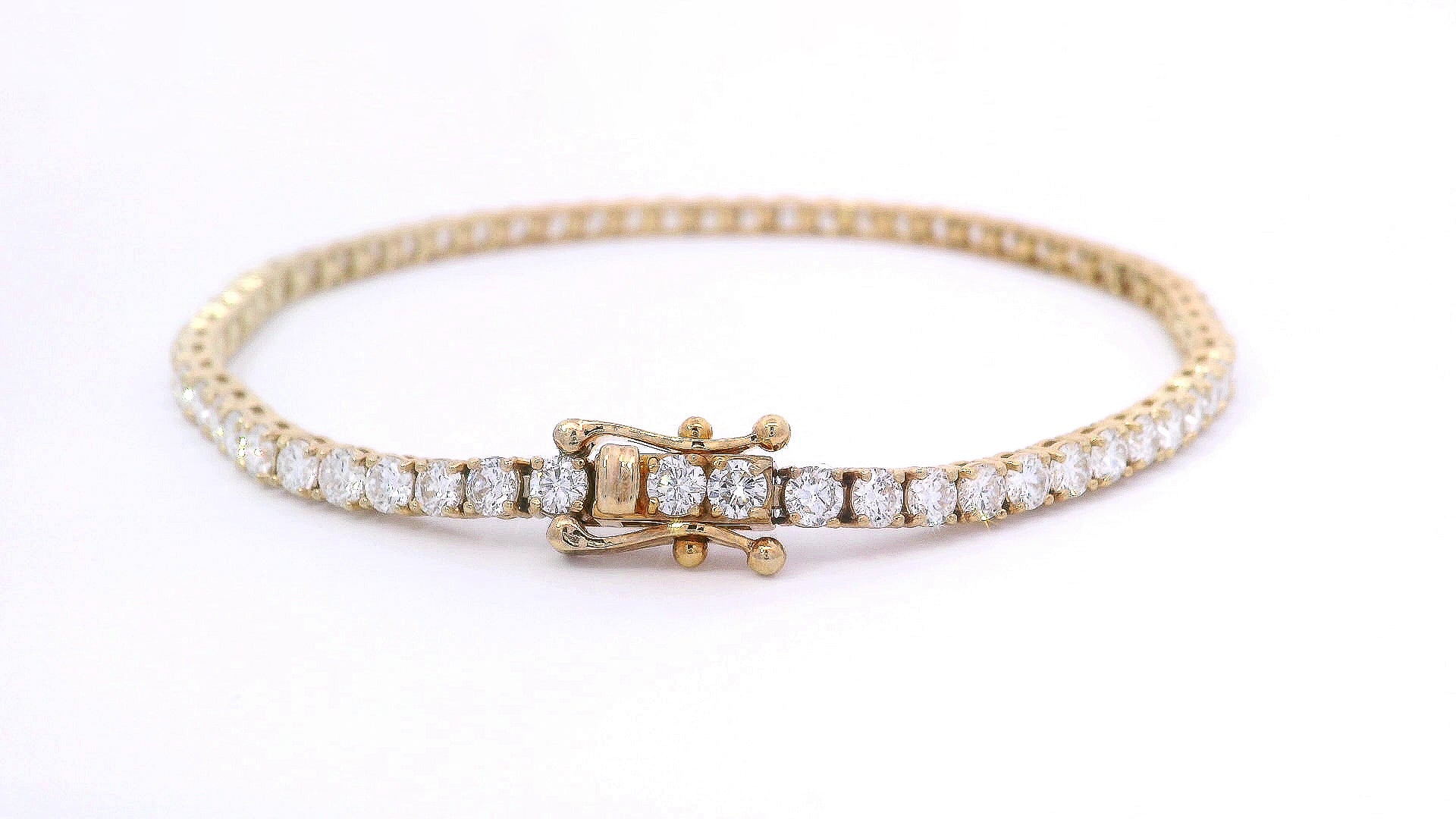 9k Yellow Gold 5ct Lab-Grown Diamond Tennis Bracelet