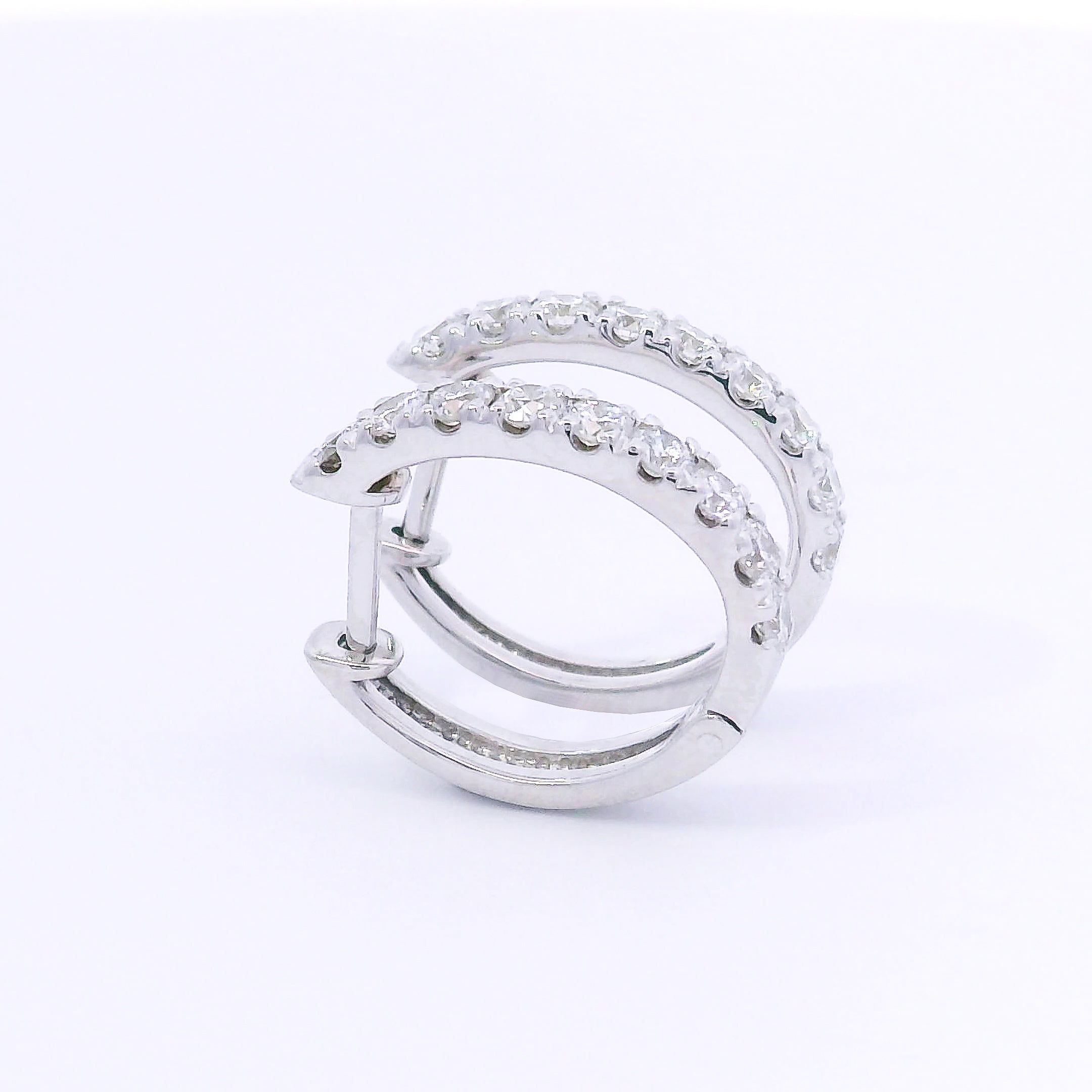 9k White Gold Lab-Grown Diamond Huggies