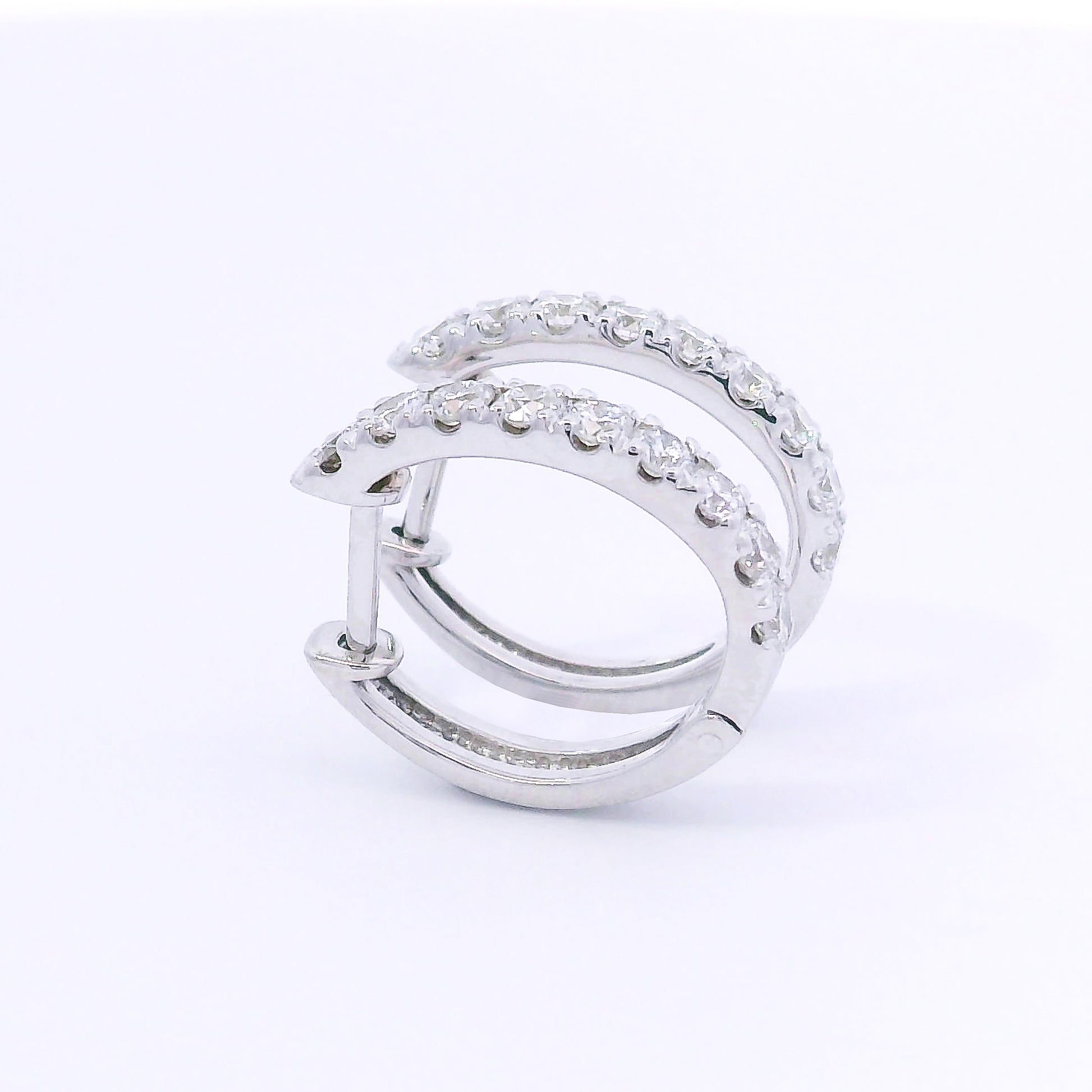 9k White Gold Lab-Grown Diamond Huggies
