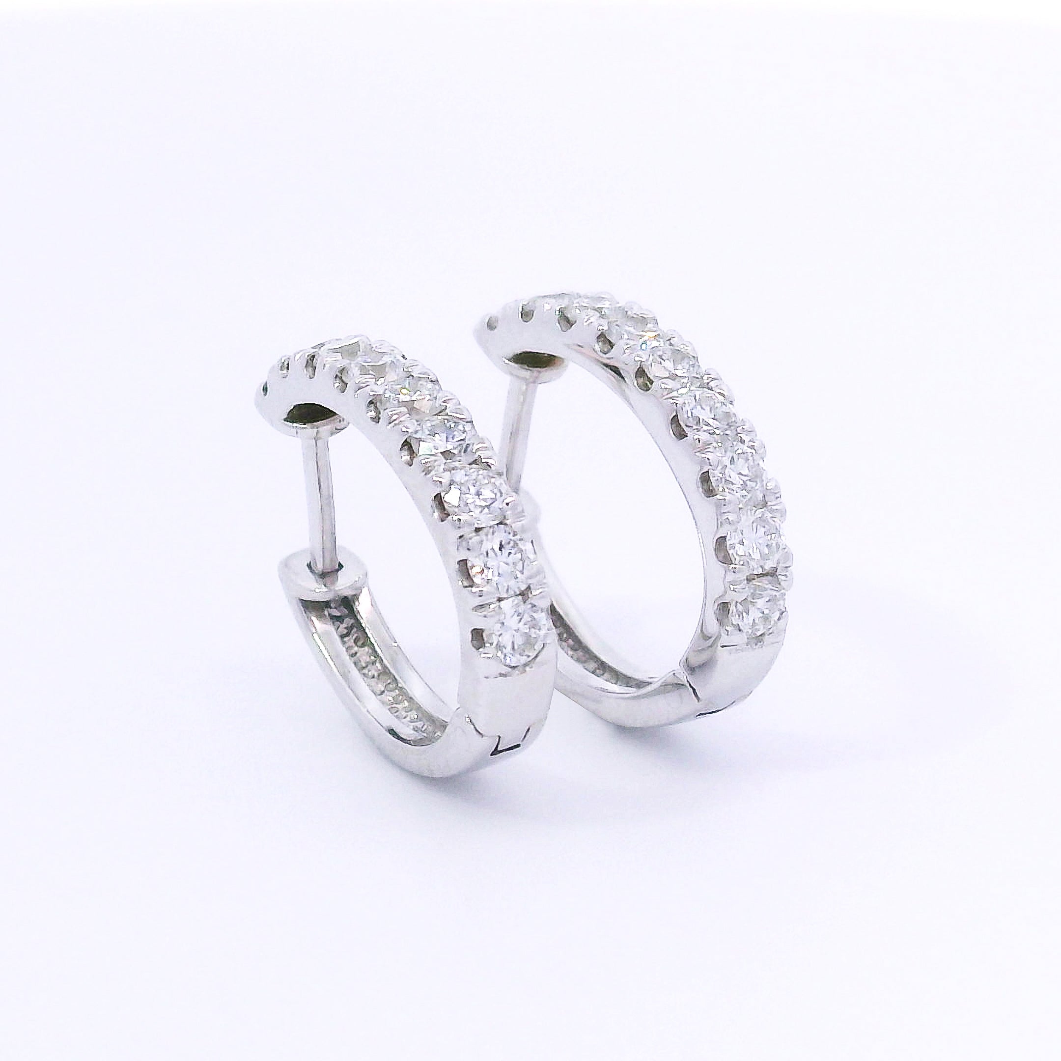 9k White Gold Lab-Grown Diamond Huggies