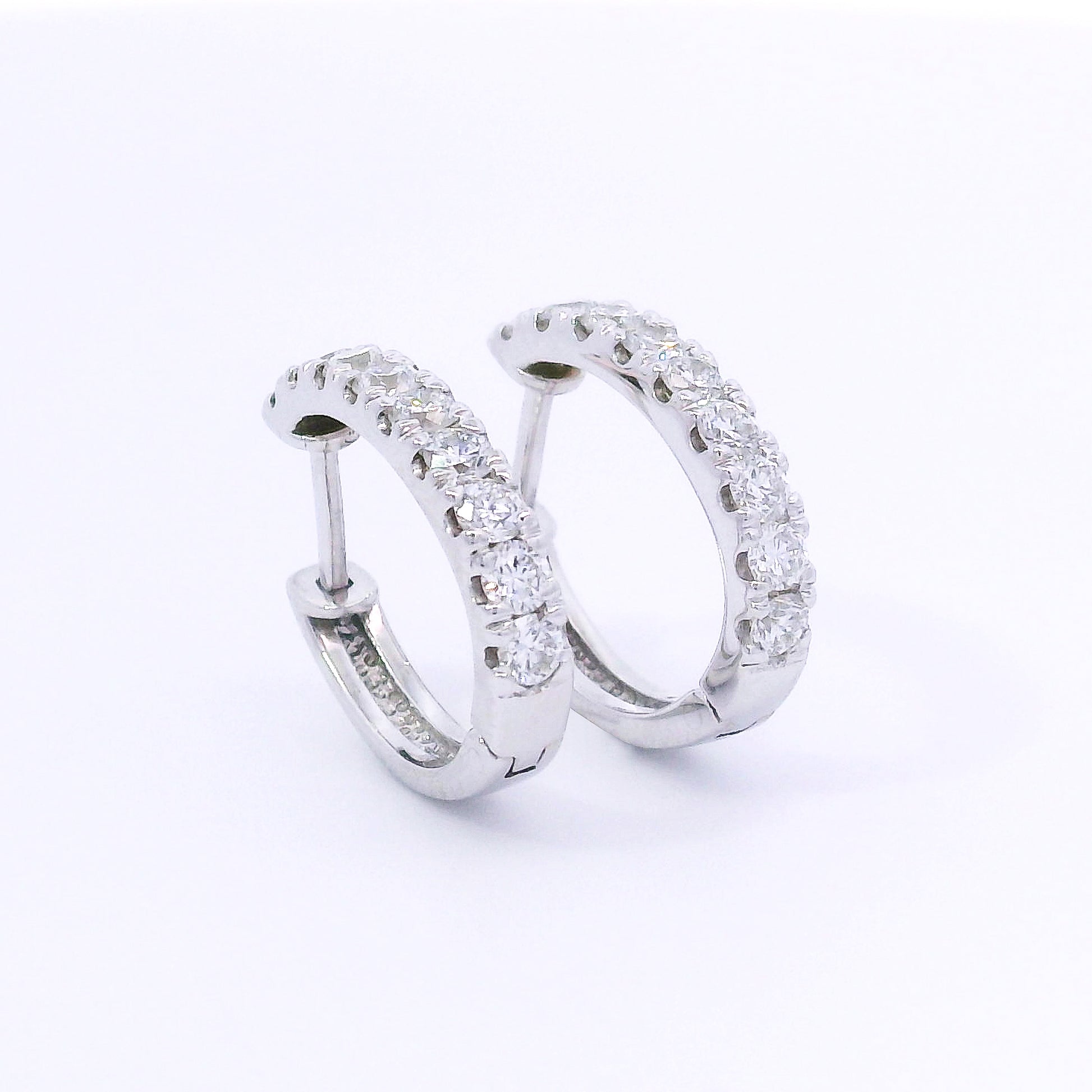 9k White Gold Lab-Grown Diamond Huggies